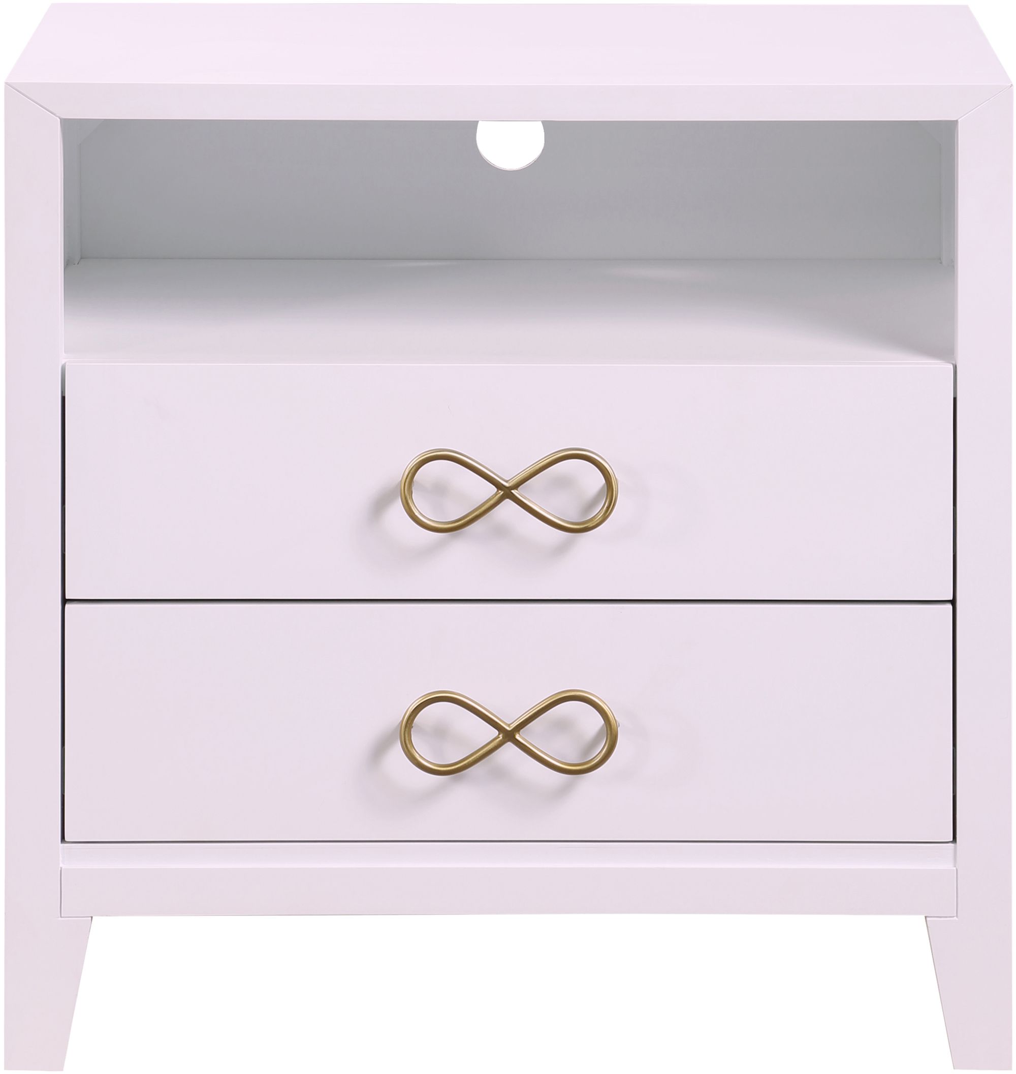 Bowtie 2-Drawer Wood Veneer Nightstand