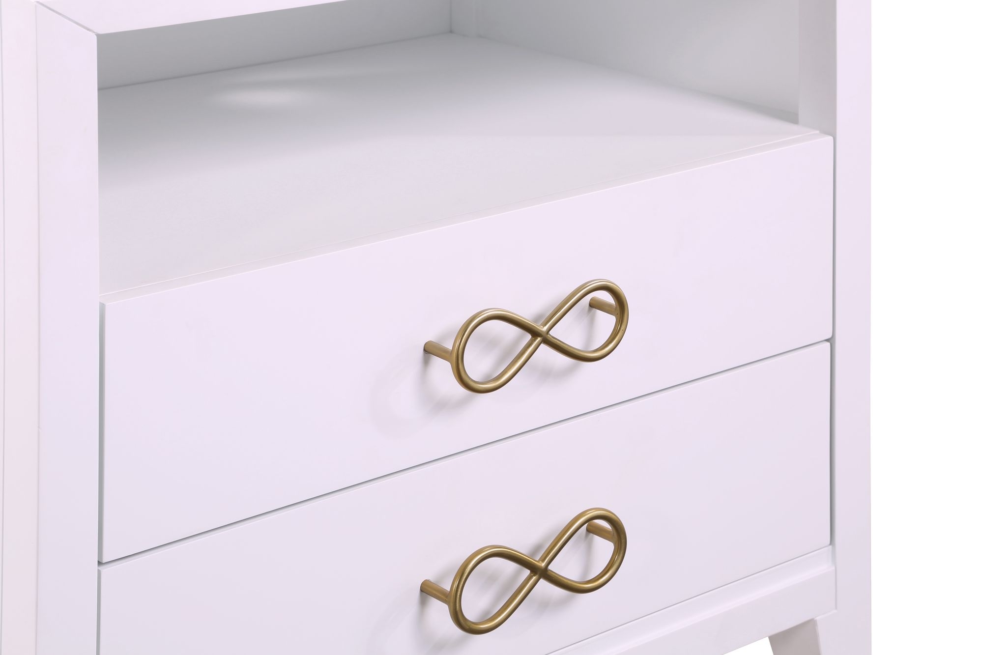 Bowtie 2-Drawer Wood Veneer Nightstand
