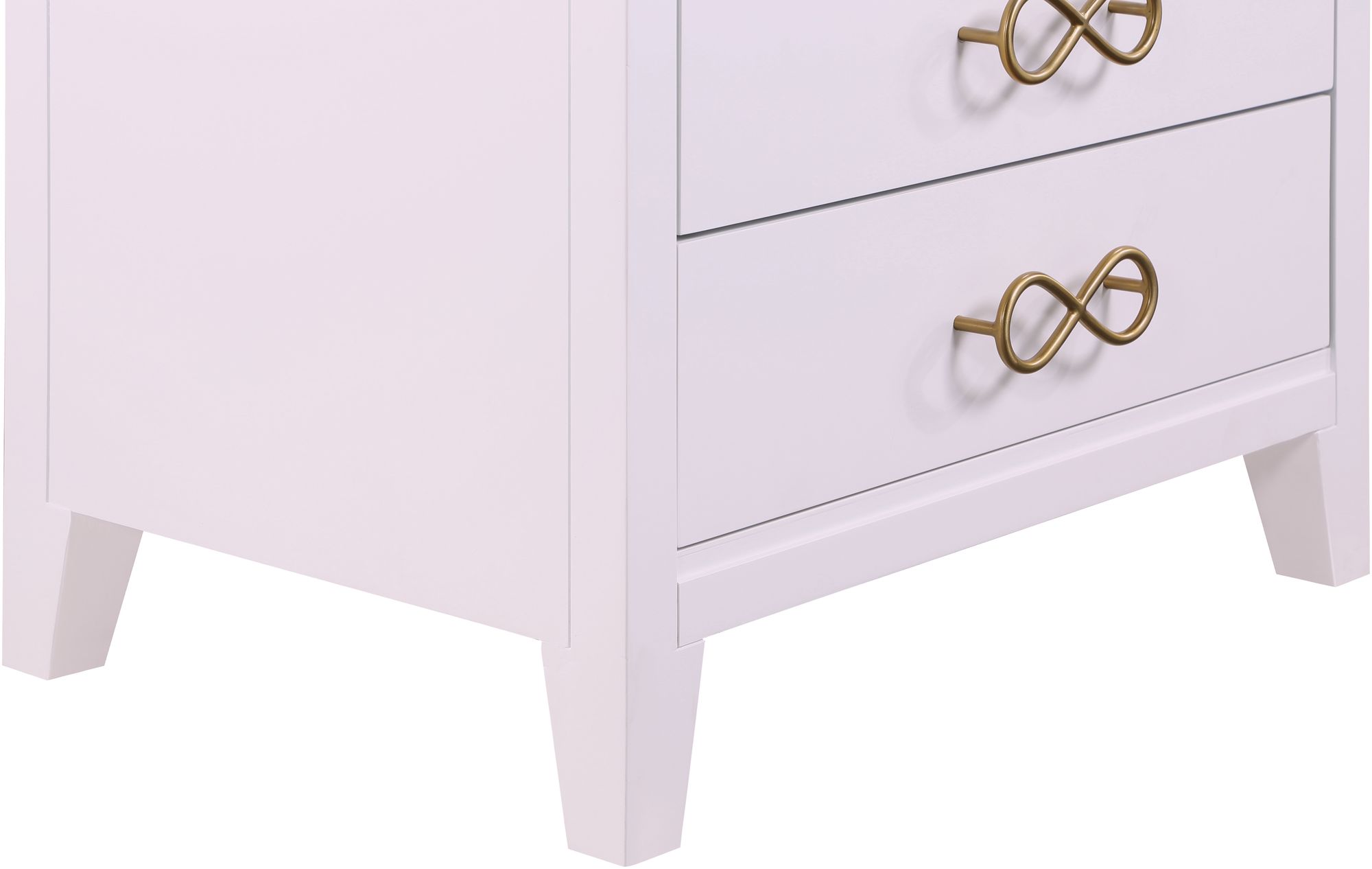 Bowtie 2-Drawer Wood Veneer Nightstand