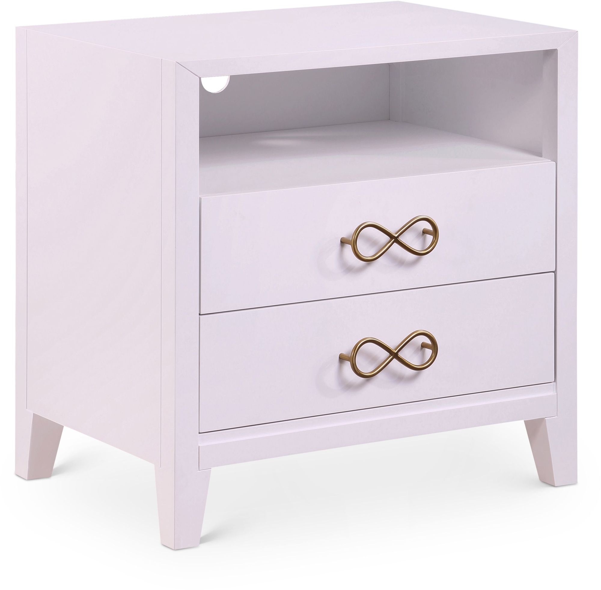 Bowtie 2-Drawer Wood Veneer Nightstand