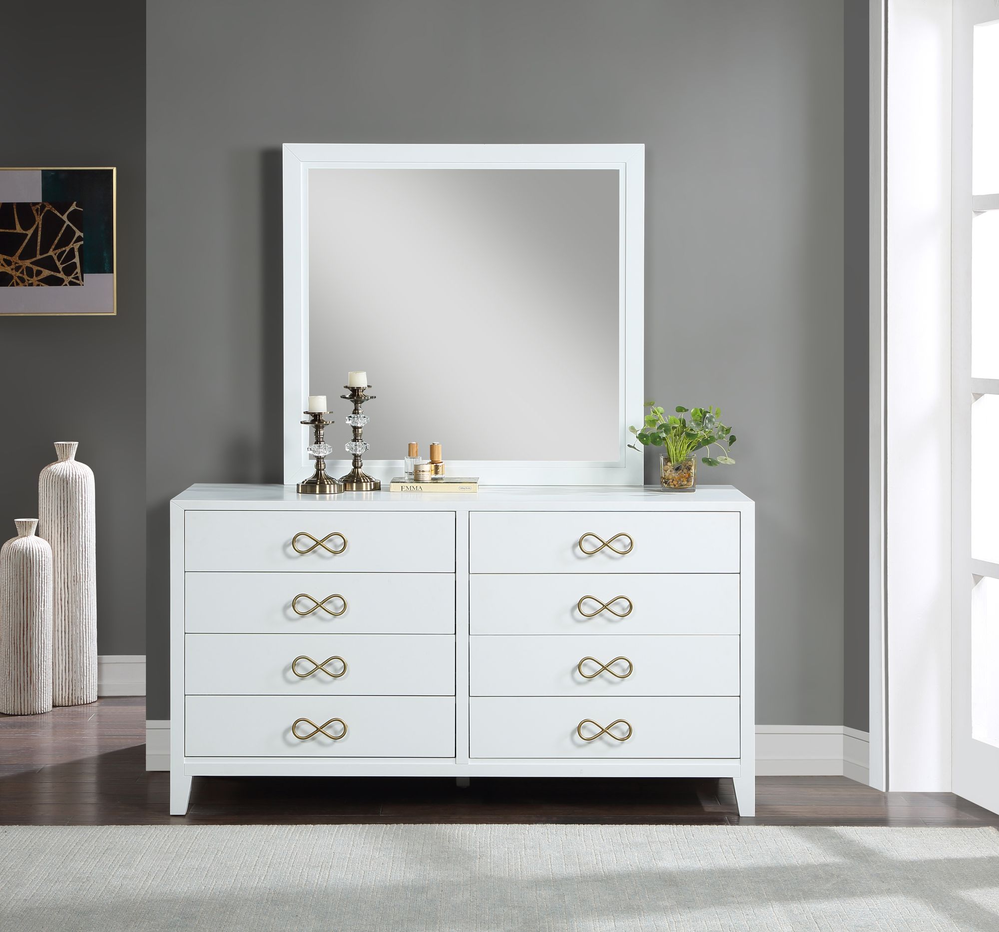 Bowtie 6-Drawer Wood Dresser