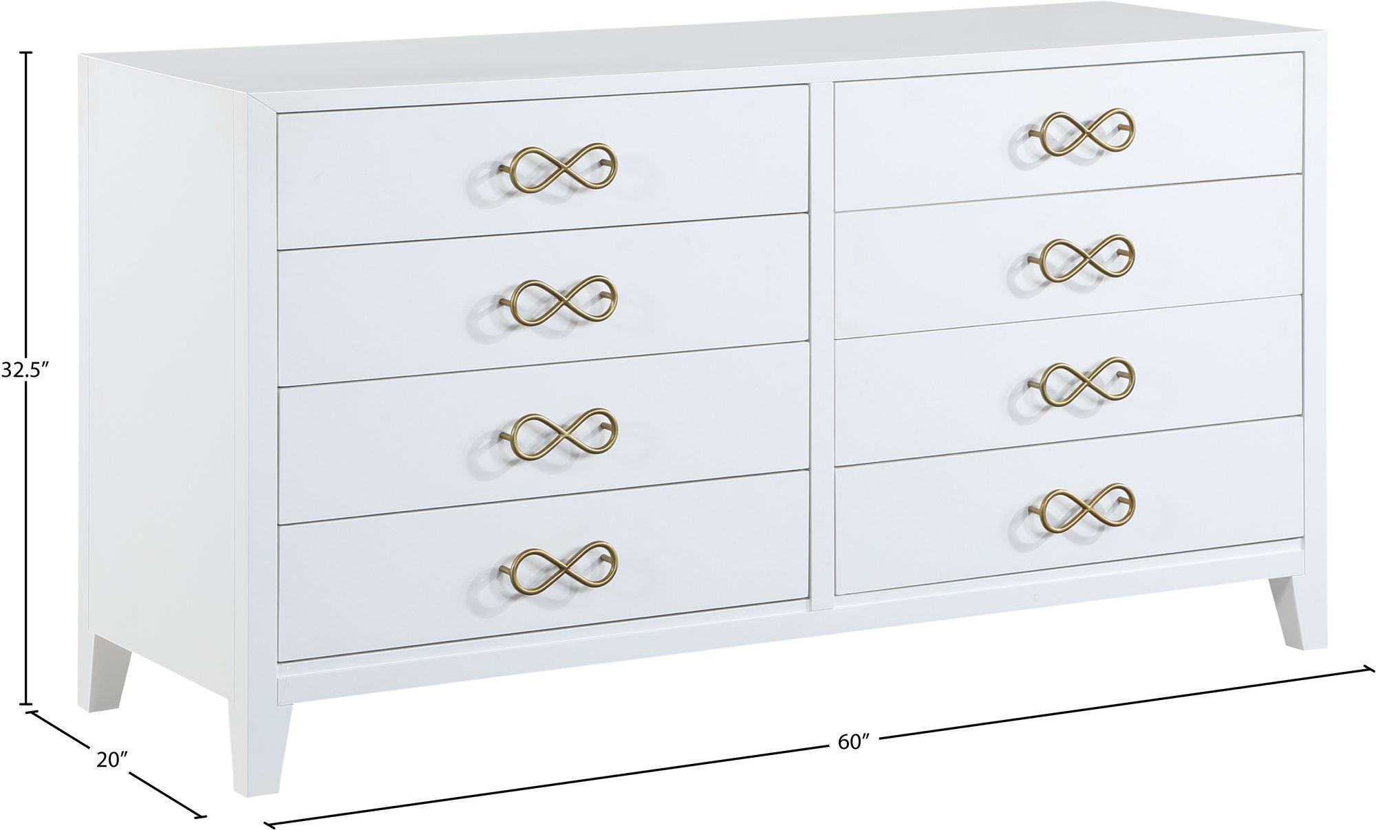 Bowtie 6-Drawer Wood Dresser