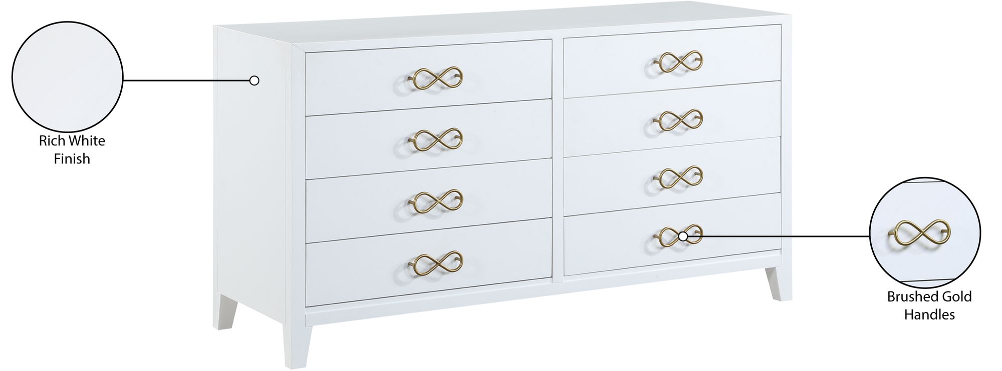 Bowtie 6-Drawer Wood Dresser