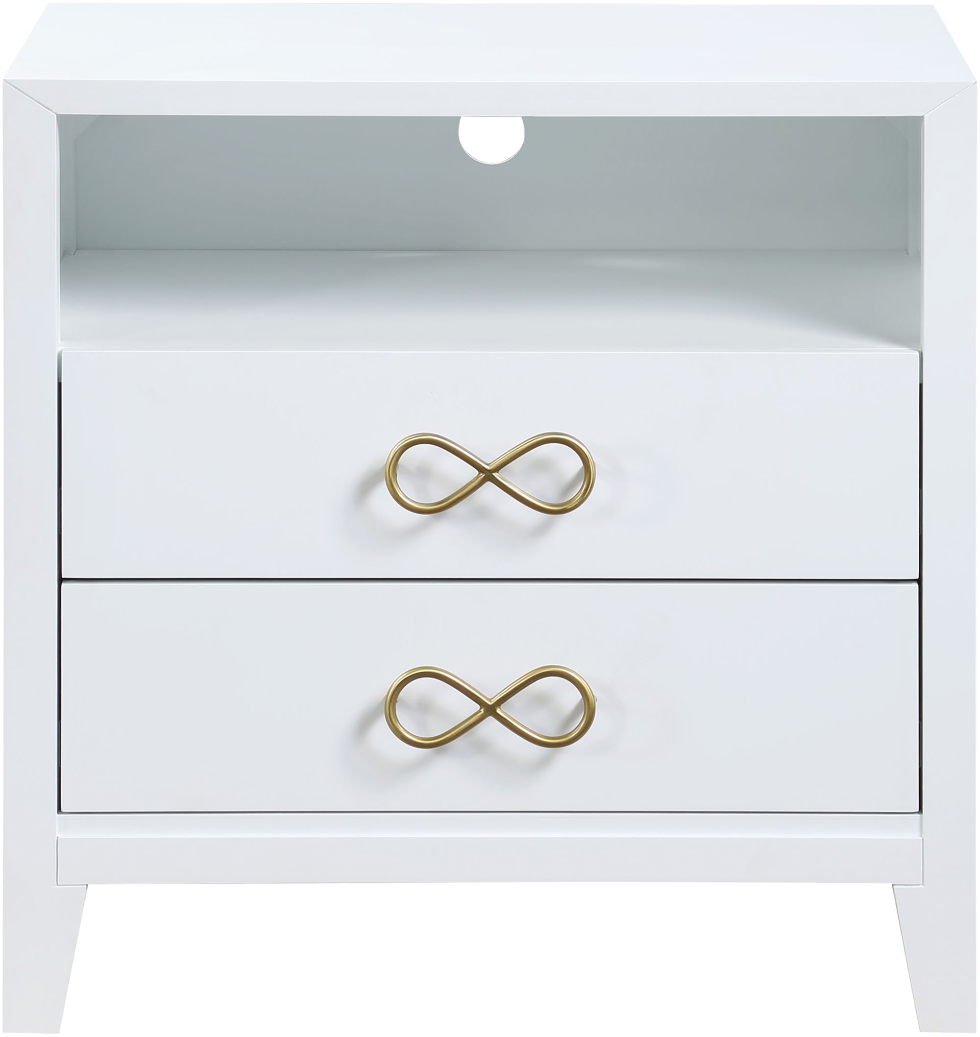Bowtie 2-Drawer Wood Veneer Nightstand