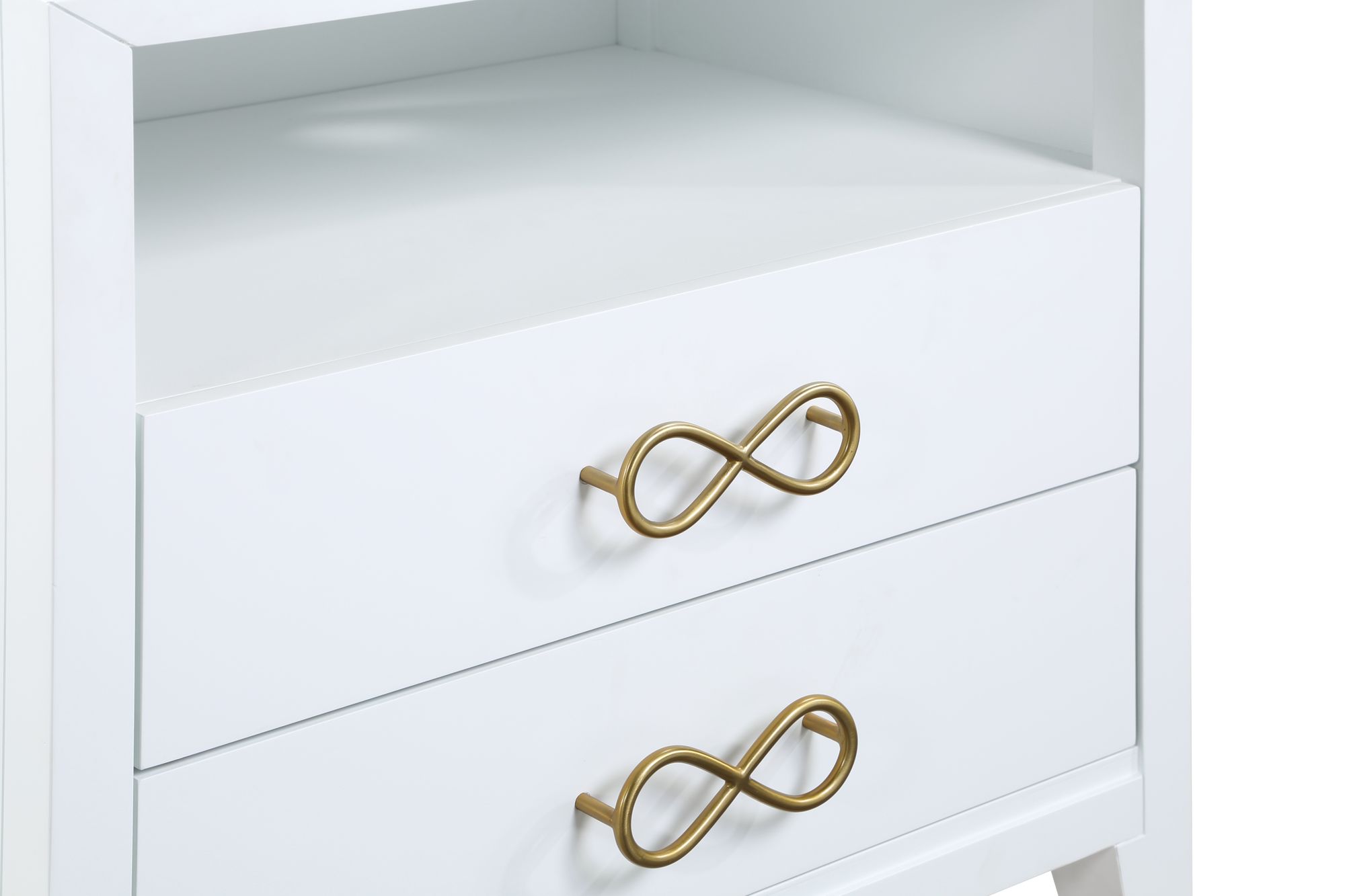 Bowtie 2-Drawer Wood Veneer Nightstand