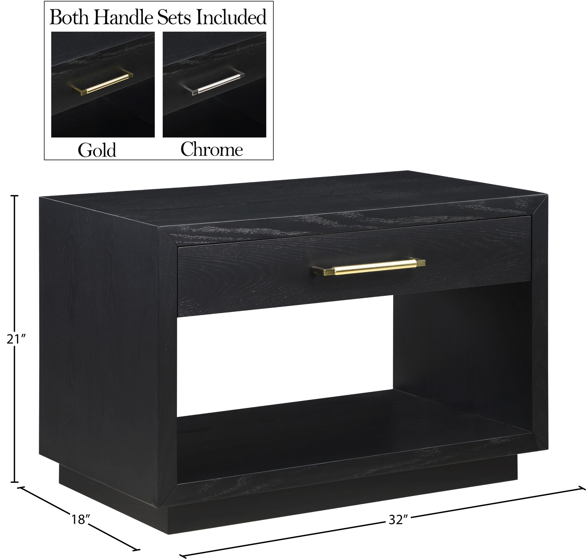 Avery 1-Drawer Oak Veneer Nightstand