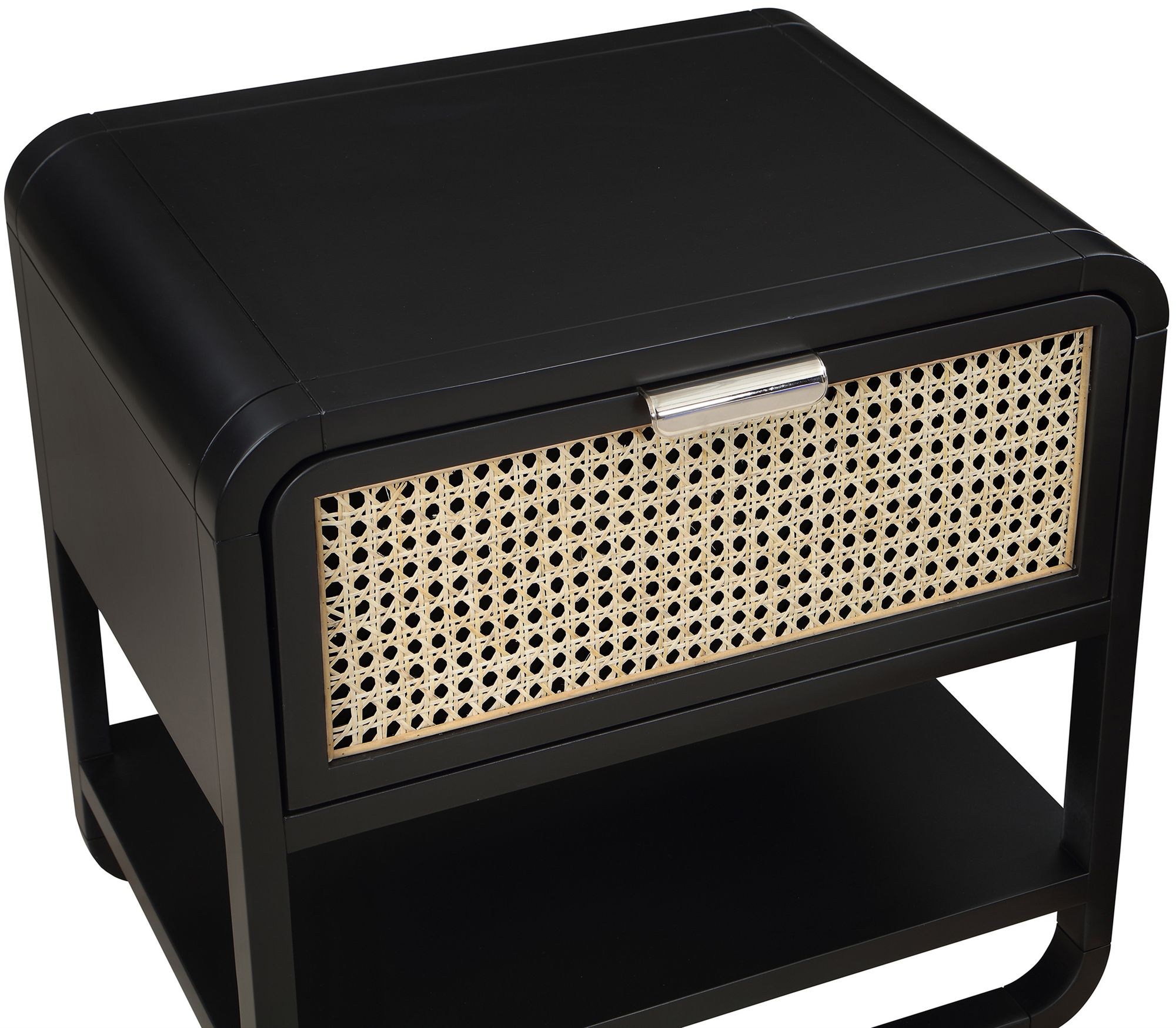 Sage 1-Drawer Wood Nightstand with Natural Cane Drawer Front