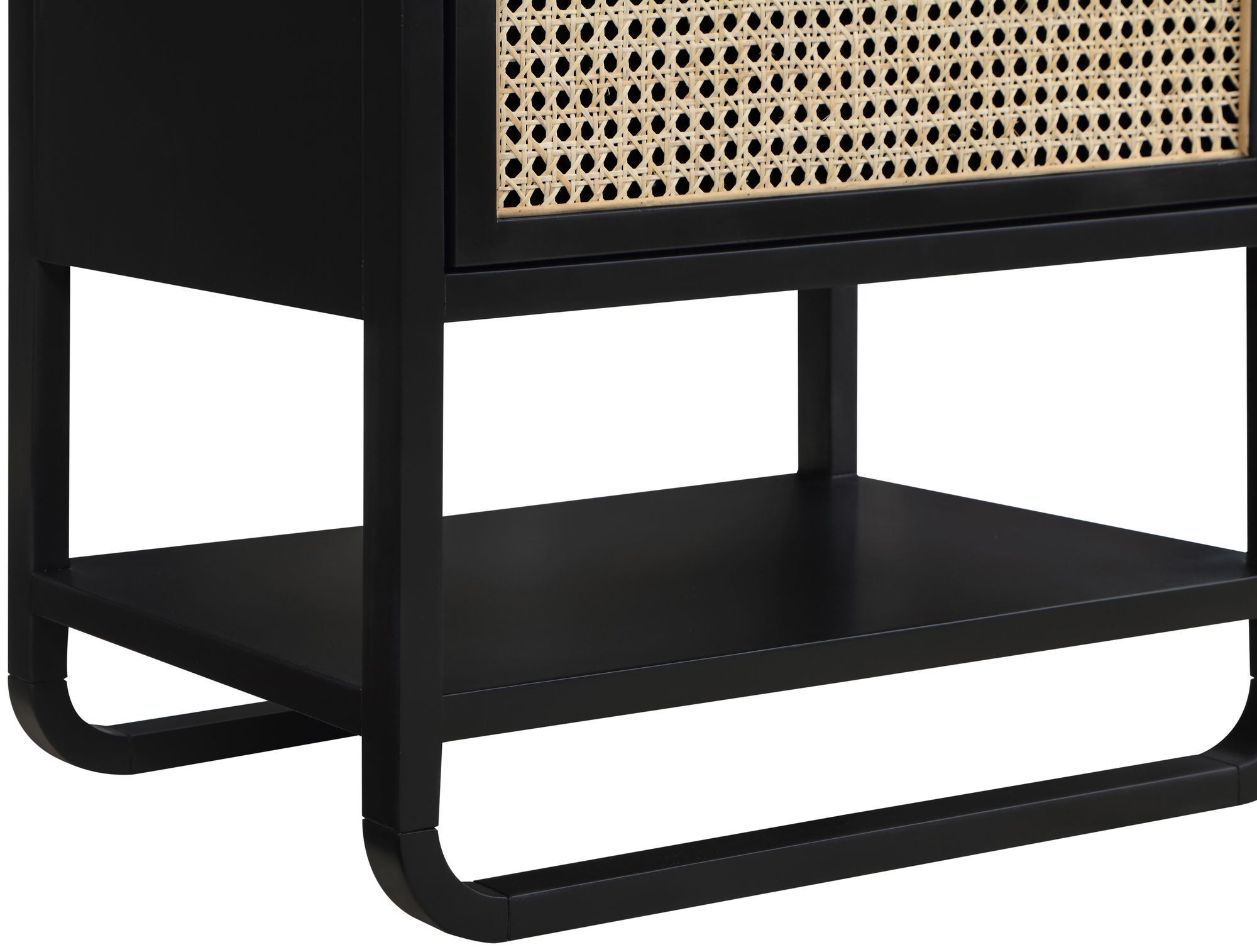 Sage 1-Drawer Wood Nightstand with Natural Cane Drawer Front