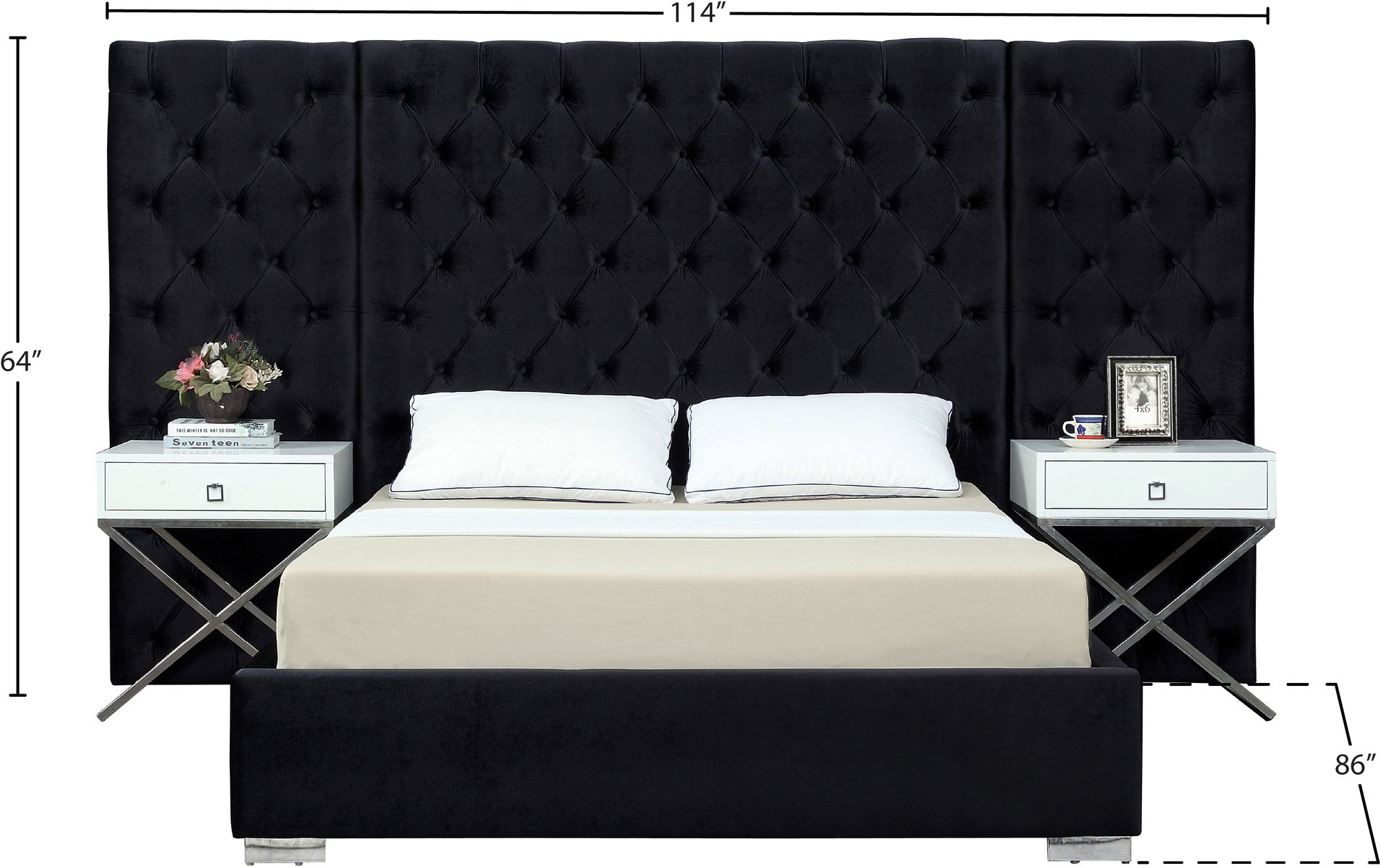 Grande Velvet Bed