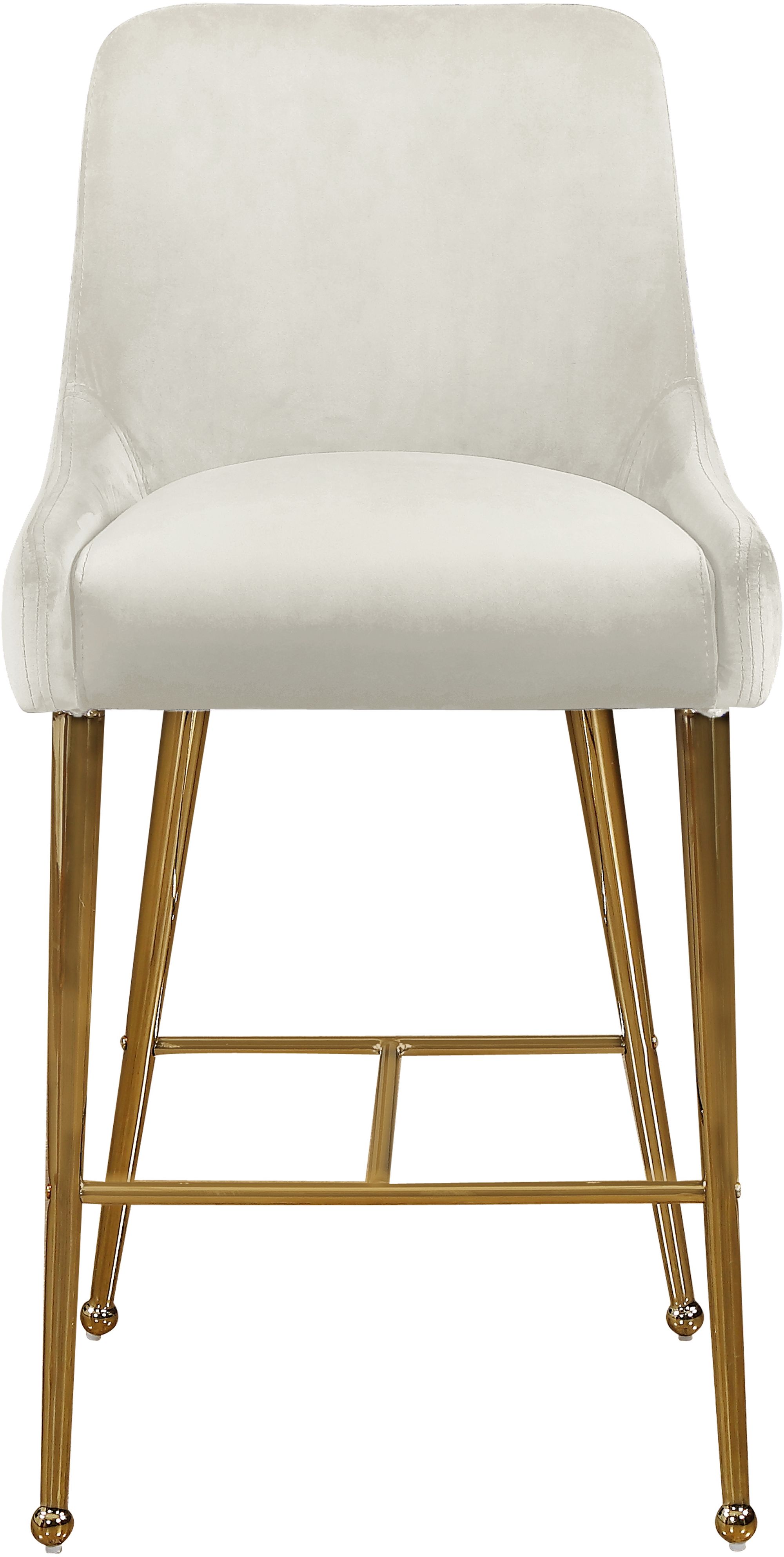 Owen Velvet Counter Stool with Polished Gold Legs