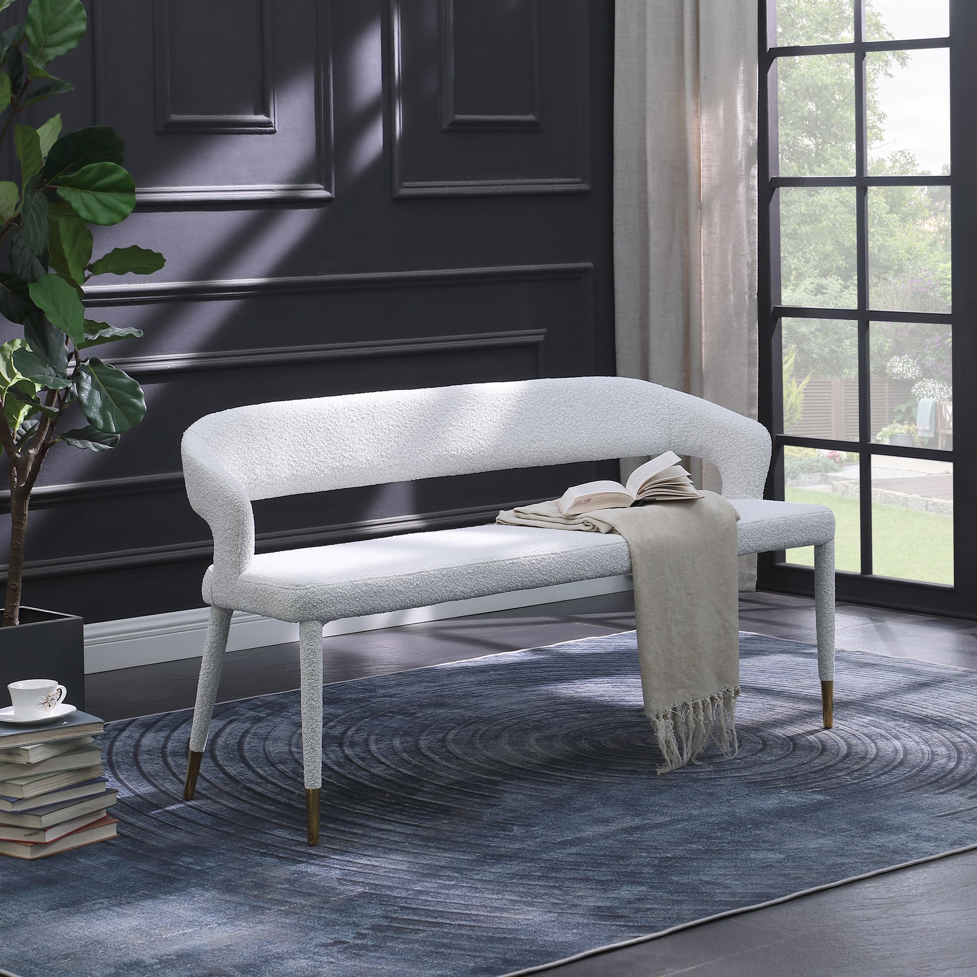Destiny Boucle Fabric Bench