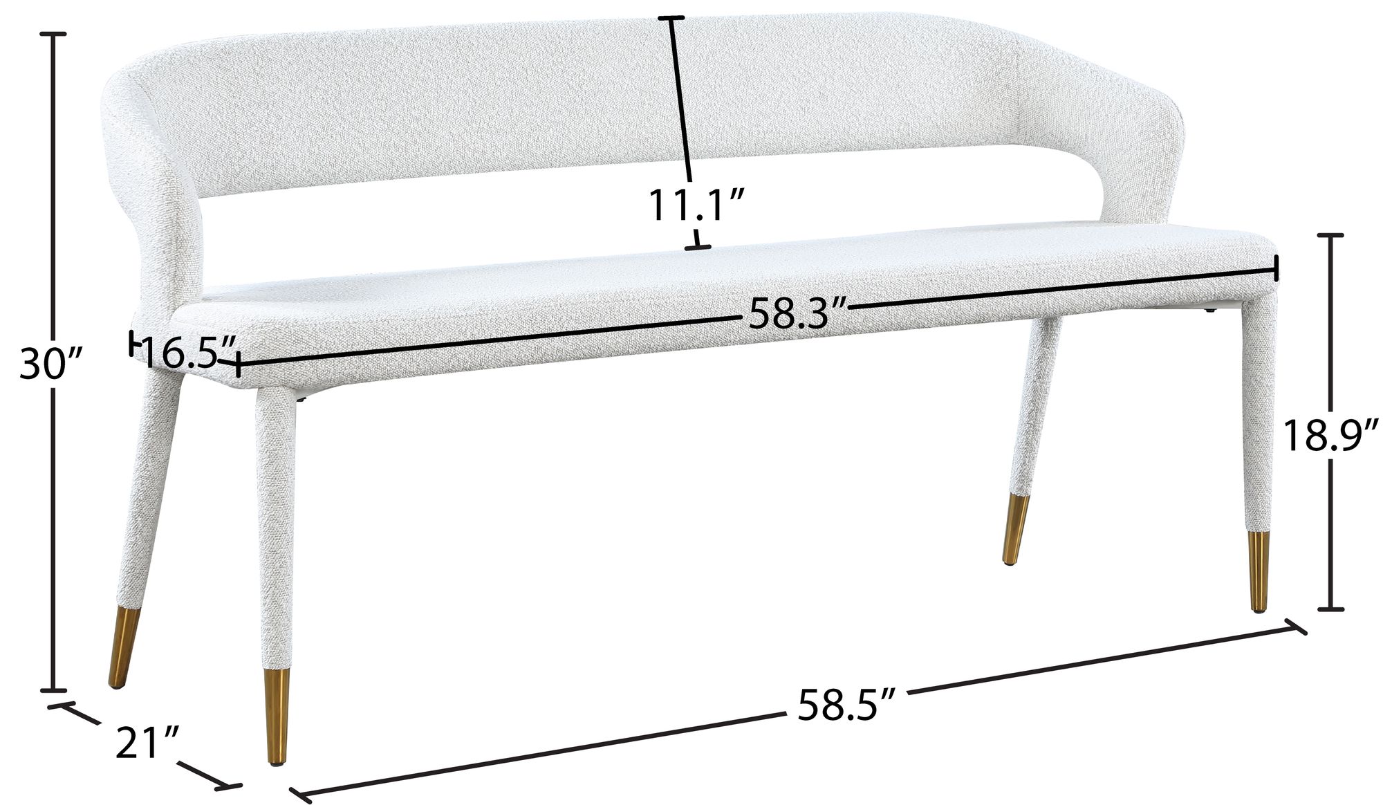 Destiny Boucle Fabric Bench