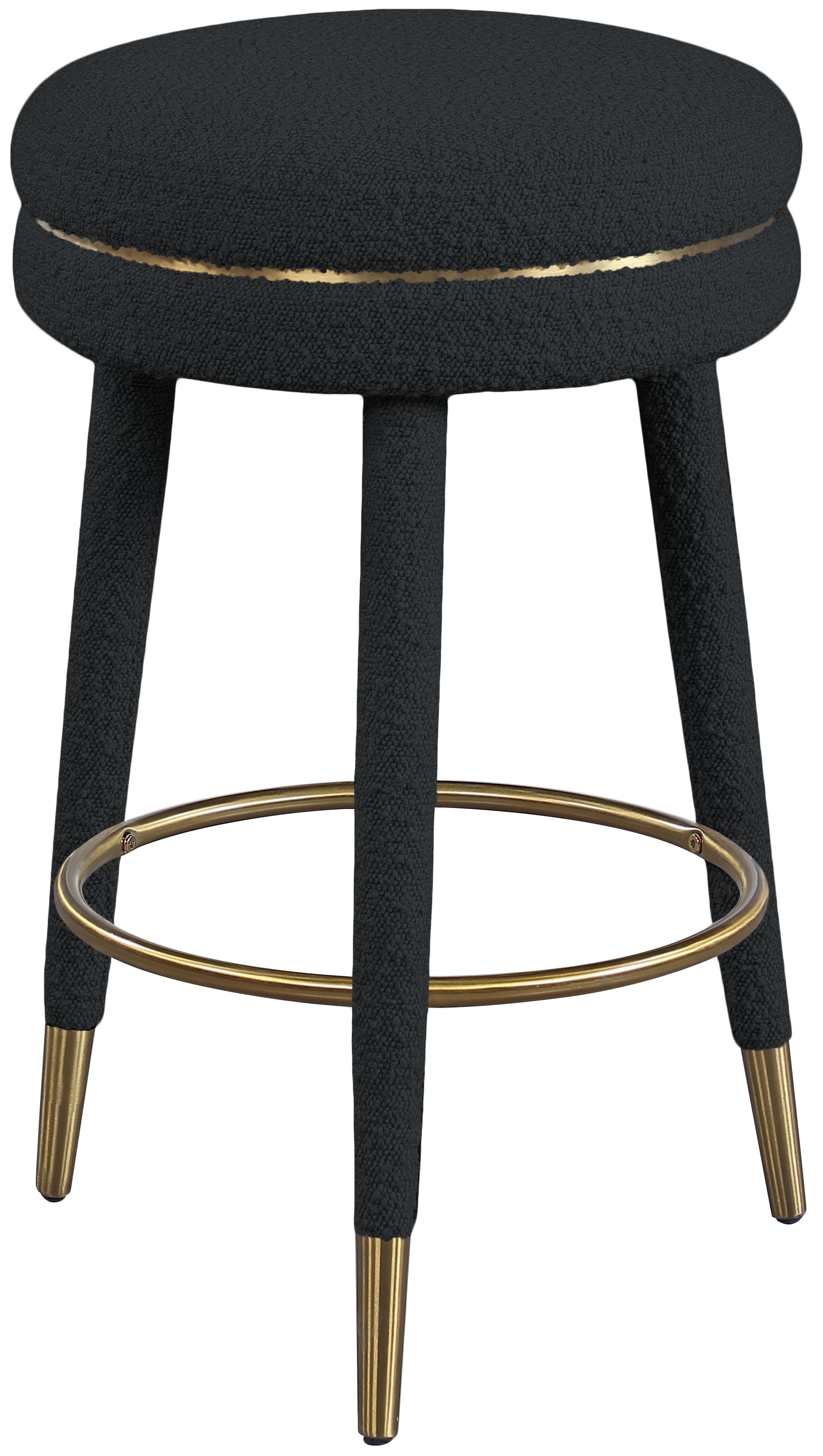Coral Boucle Fabric Swivel Counter Stool
