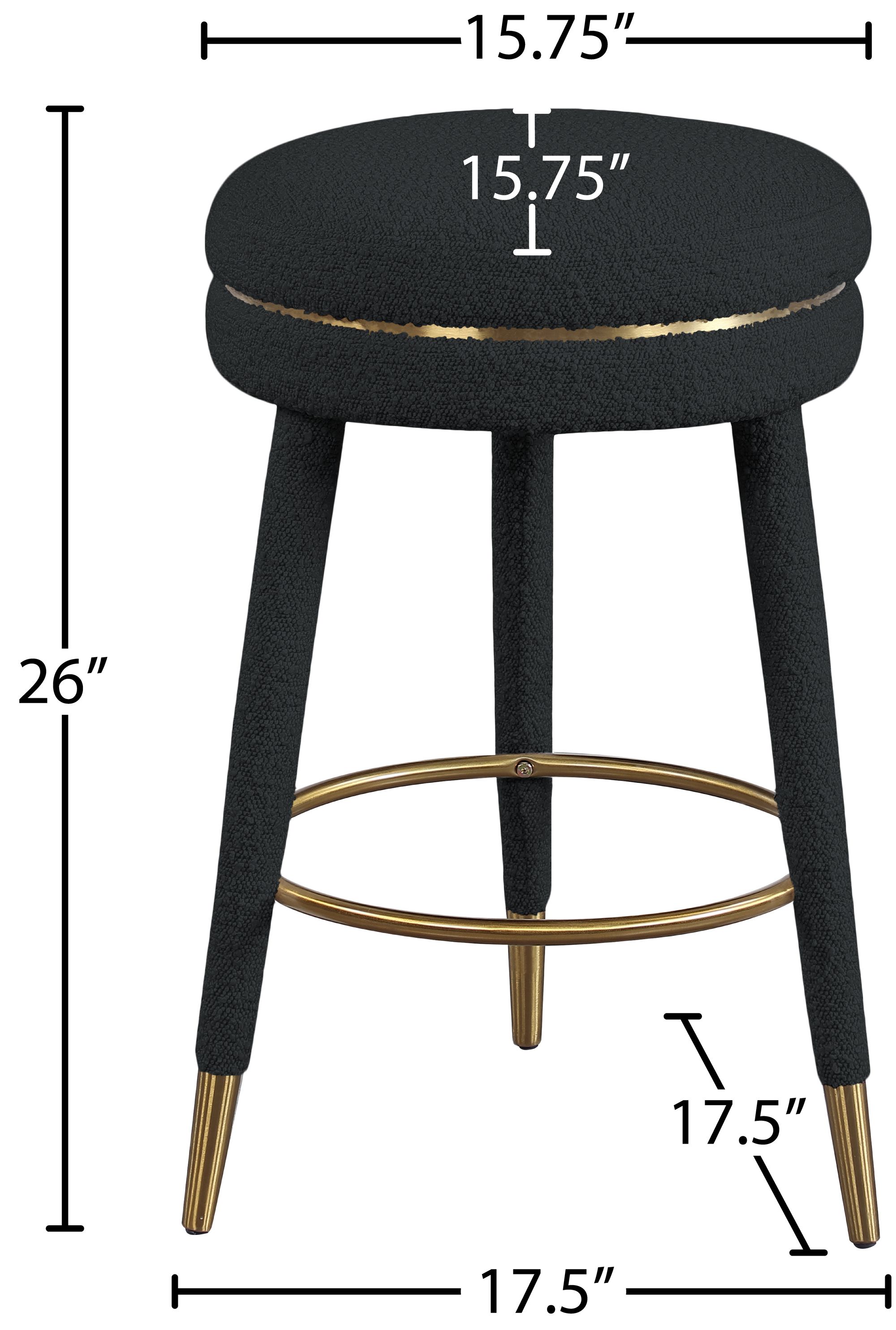 Coral Boucle Fabric Swivel Counter Stool