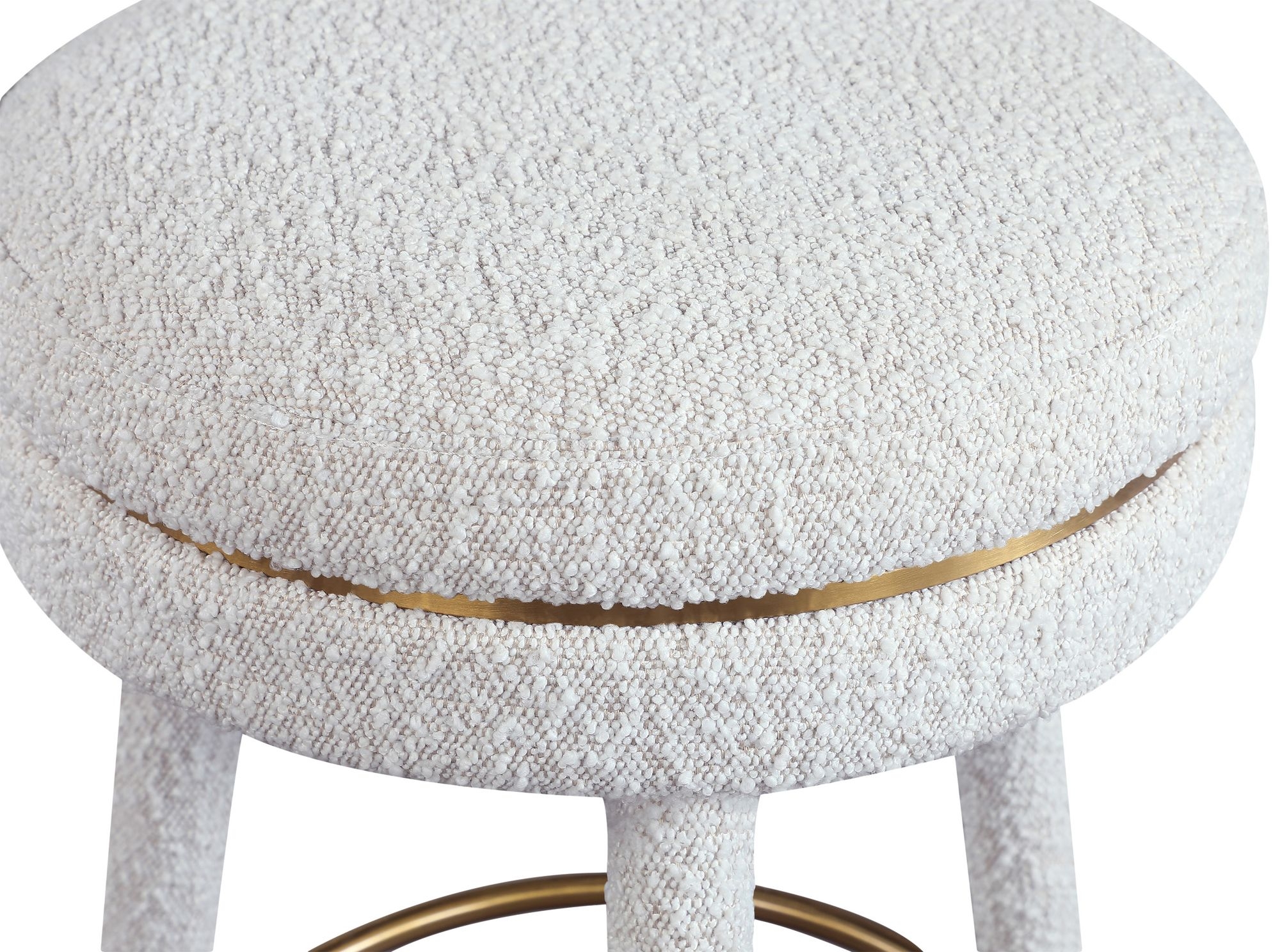 Coral Boucle Fabric Swivel Counter Stool