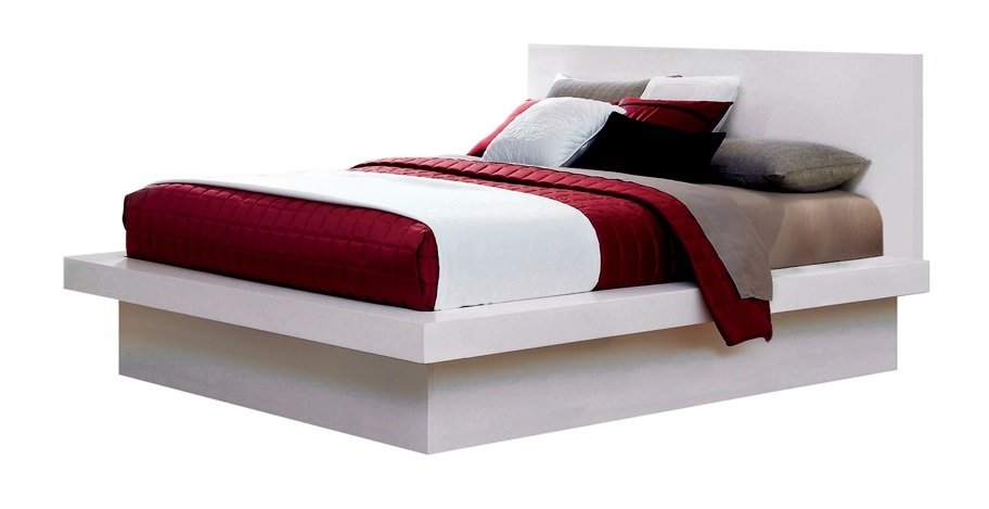 Jessica Wood Platform Bed w/Rail Seating