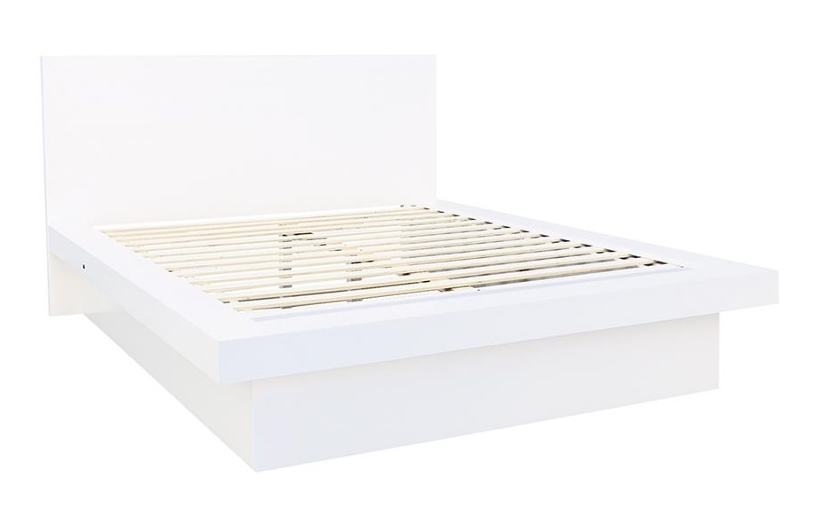Jessica Wood Platform Bed w/Rail Seating