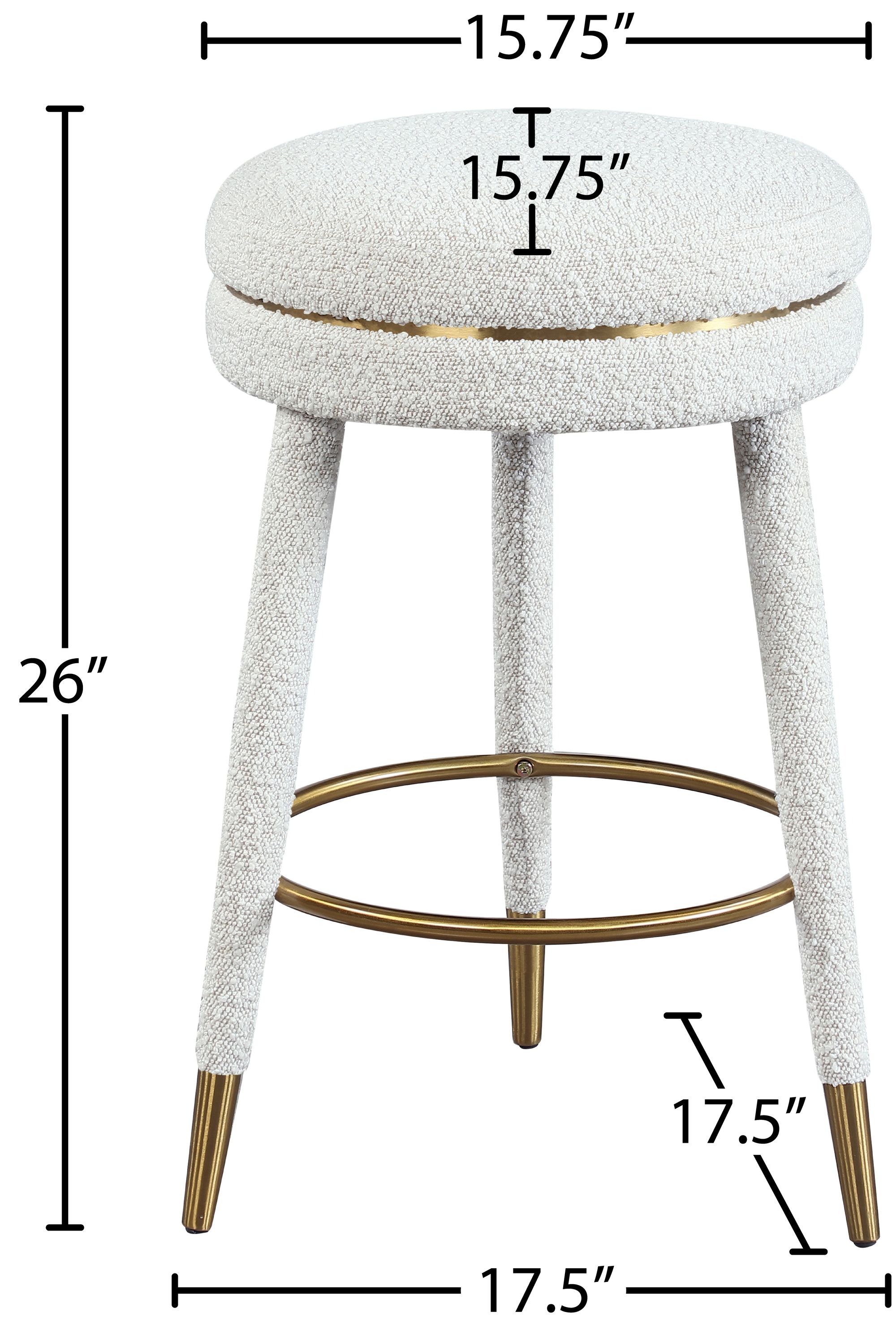 Coral Boucle Fabric Swivel Counter Stool