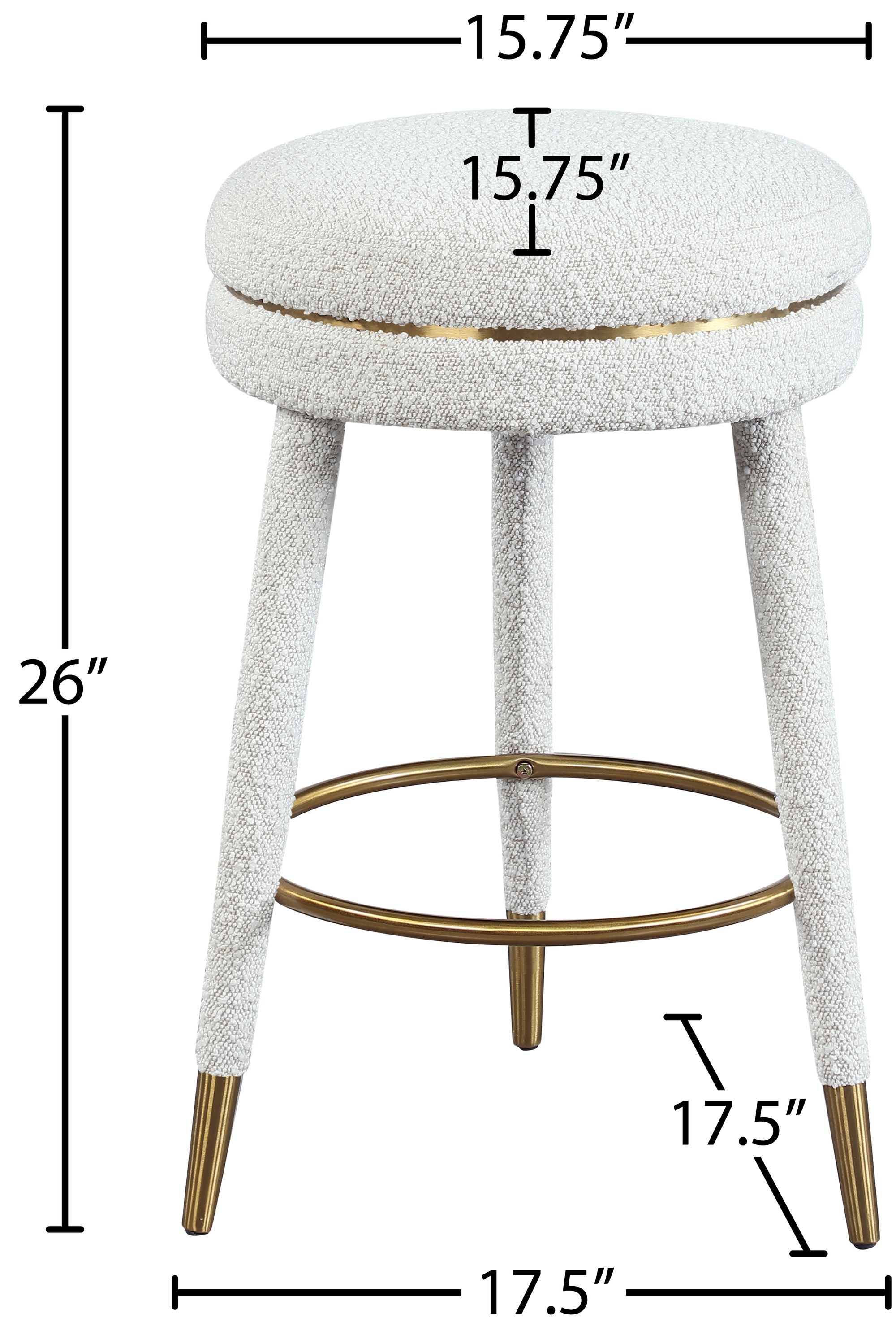 Coral Boucle Fabric Swivel Counter Stool