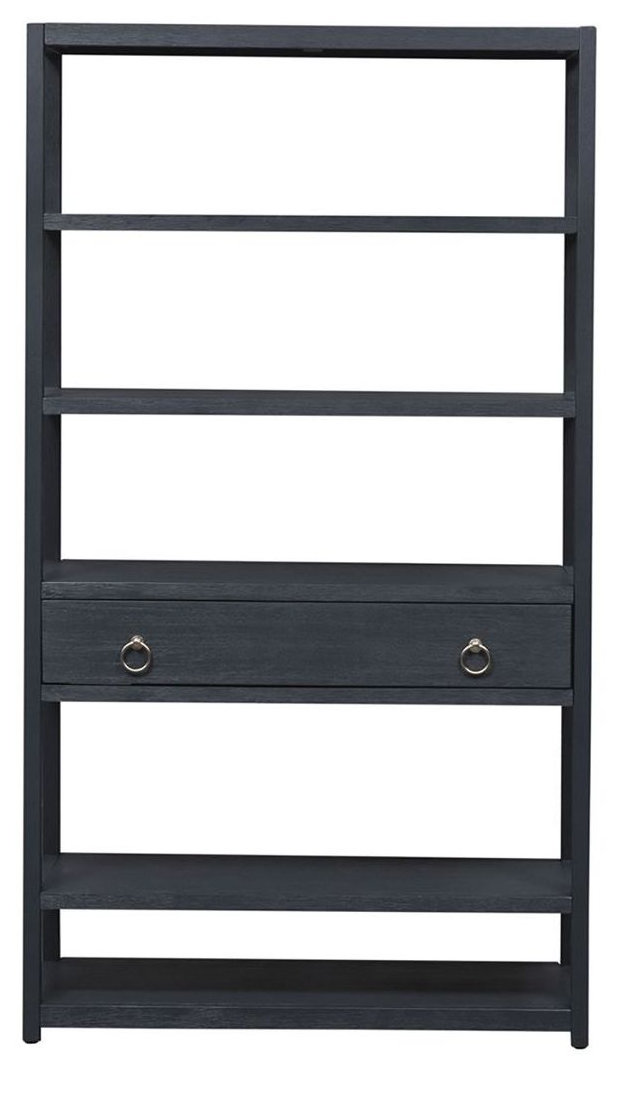 East End MDF & Wood Veneer Accent Bookcase w/6 Shelf & Drawer