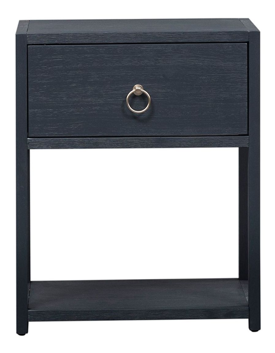 East End Rectangular MDF & Wood Veneer Accent Table w/Shelf & Drawer