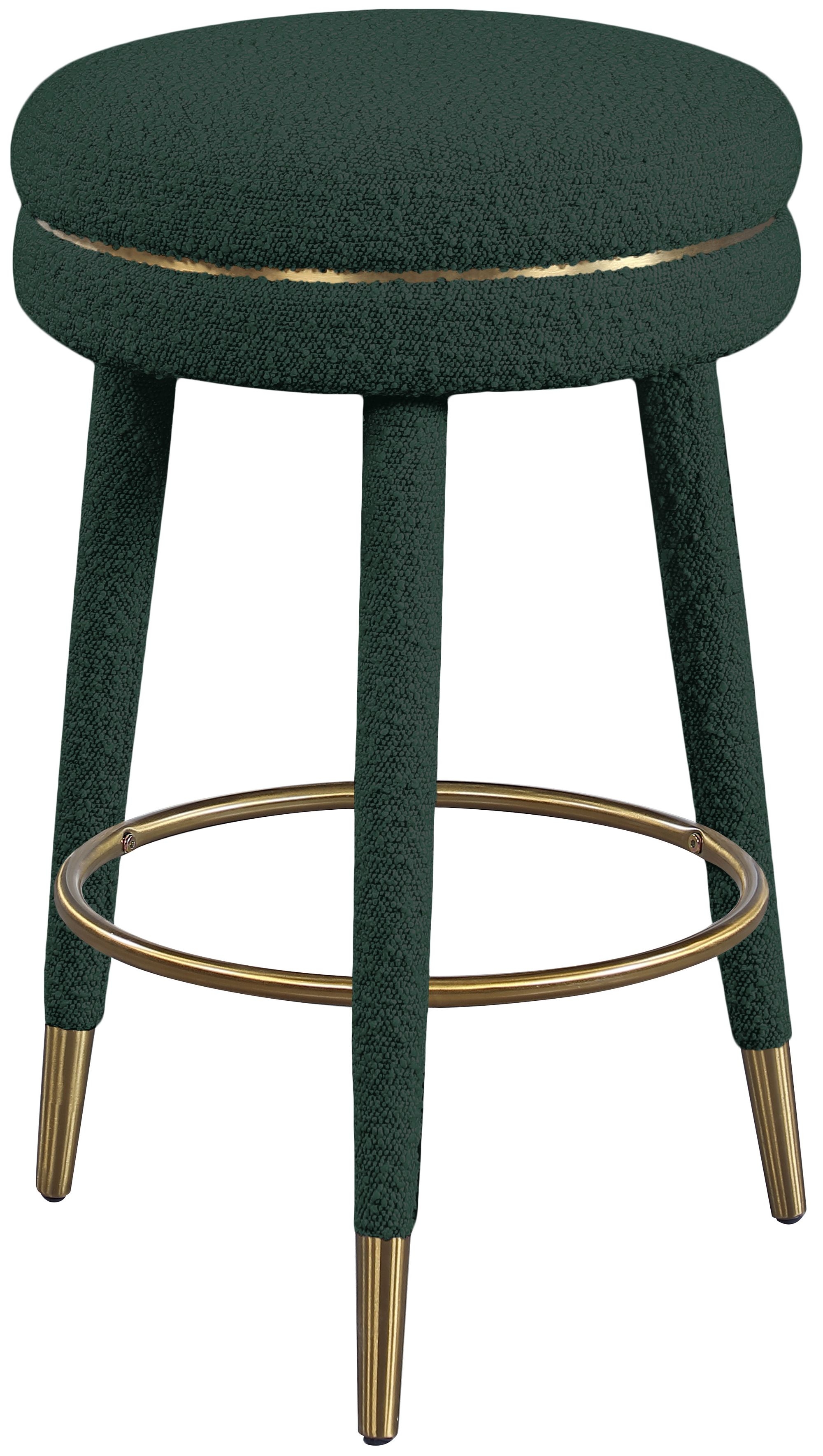 Coral Boucle Fabric Swivel Counter Stool