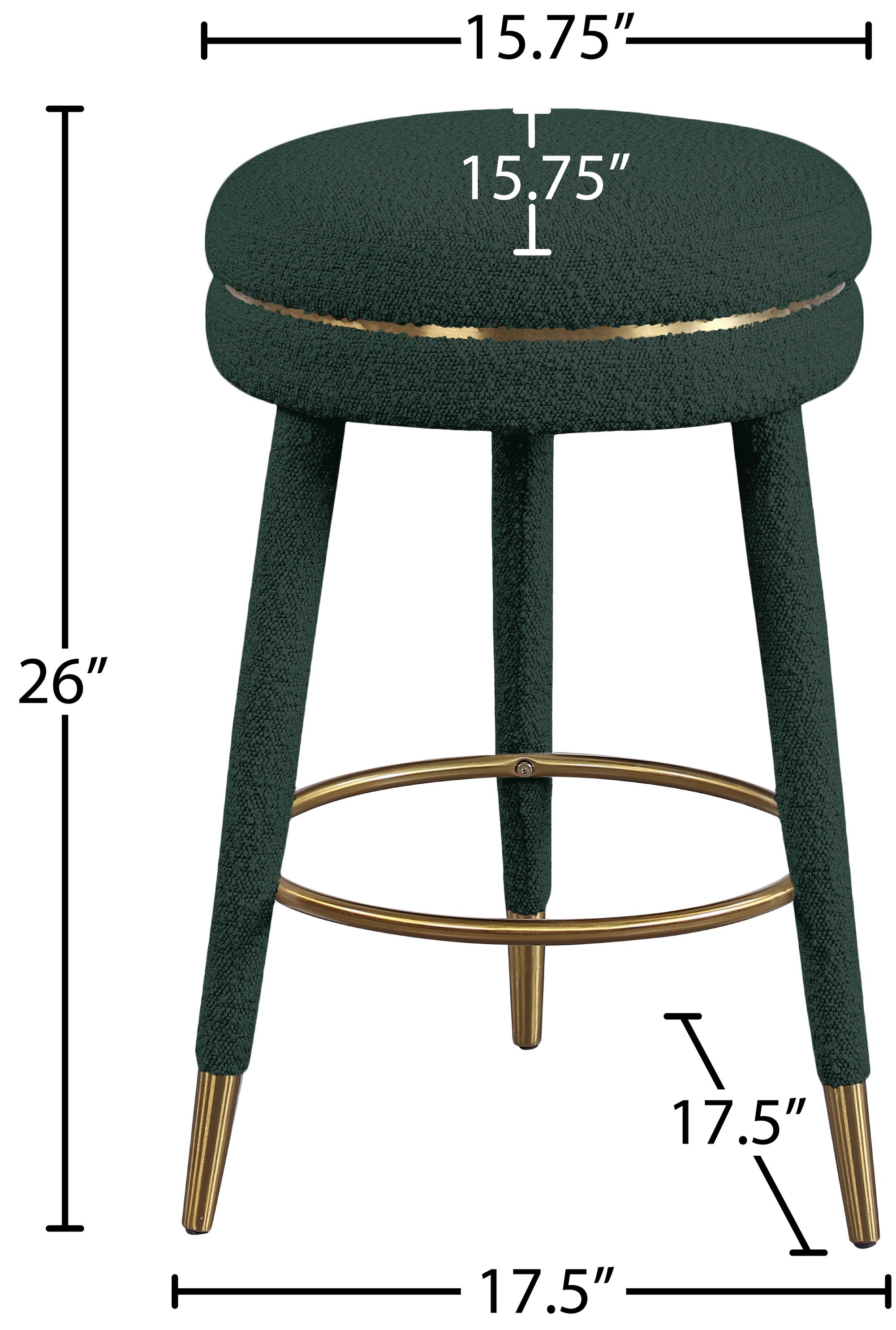 Coral Boucle Fabric Swivel Counter Stool