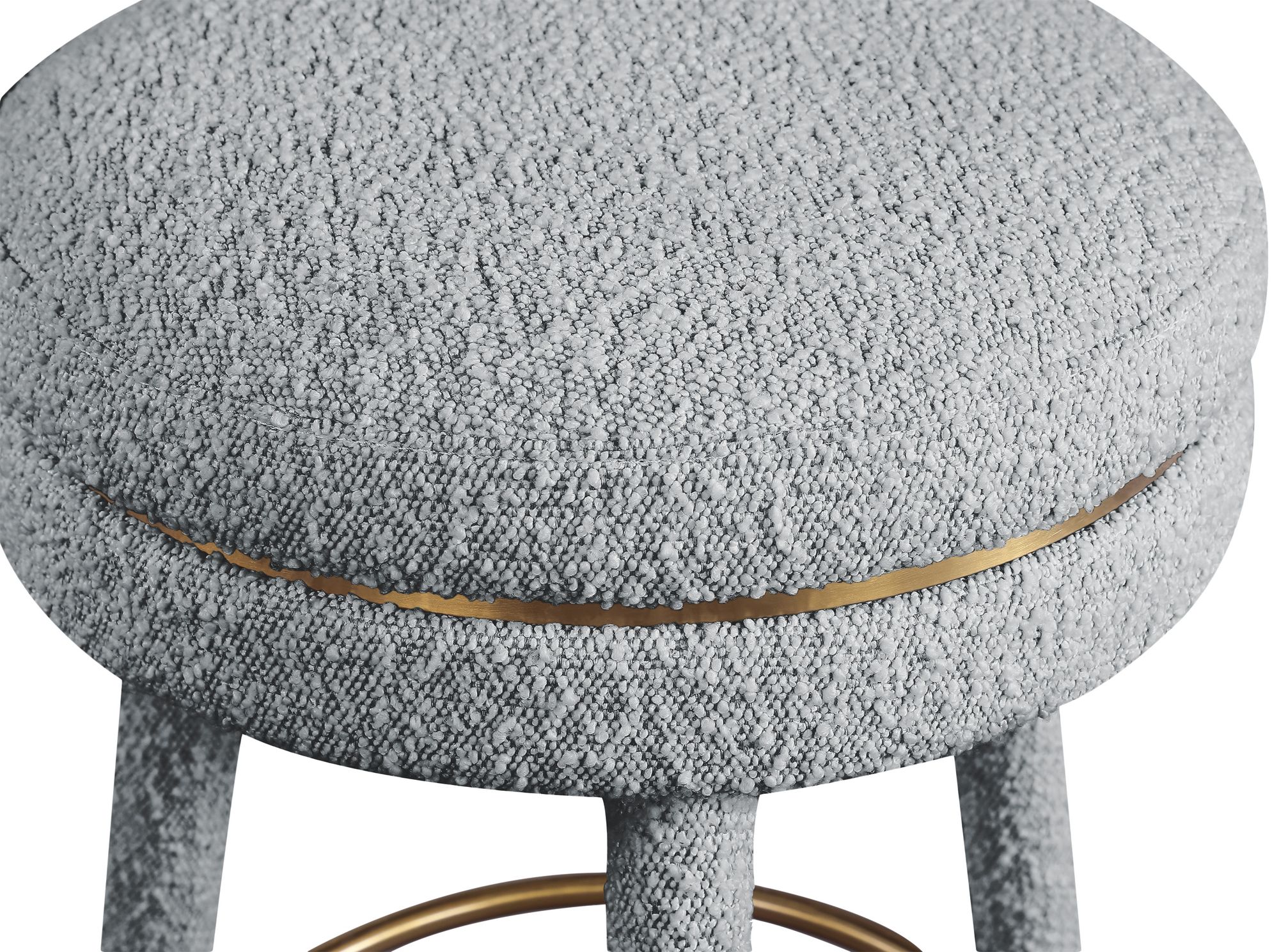 Coral Boucle Fabric Swivel Counter Stool