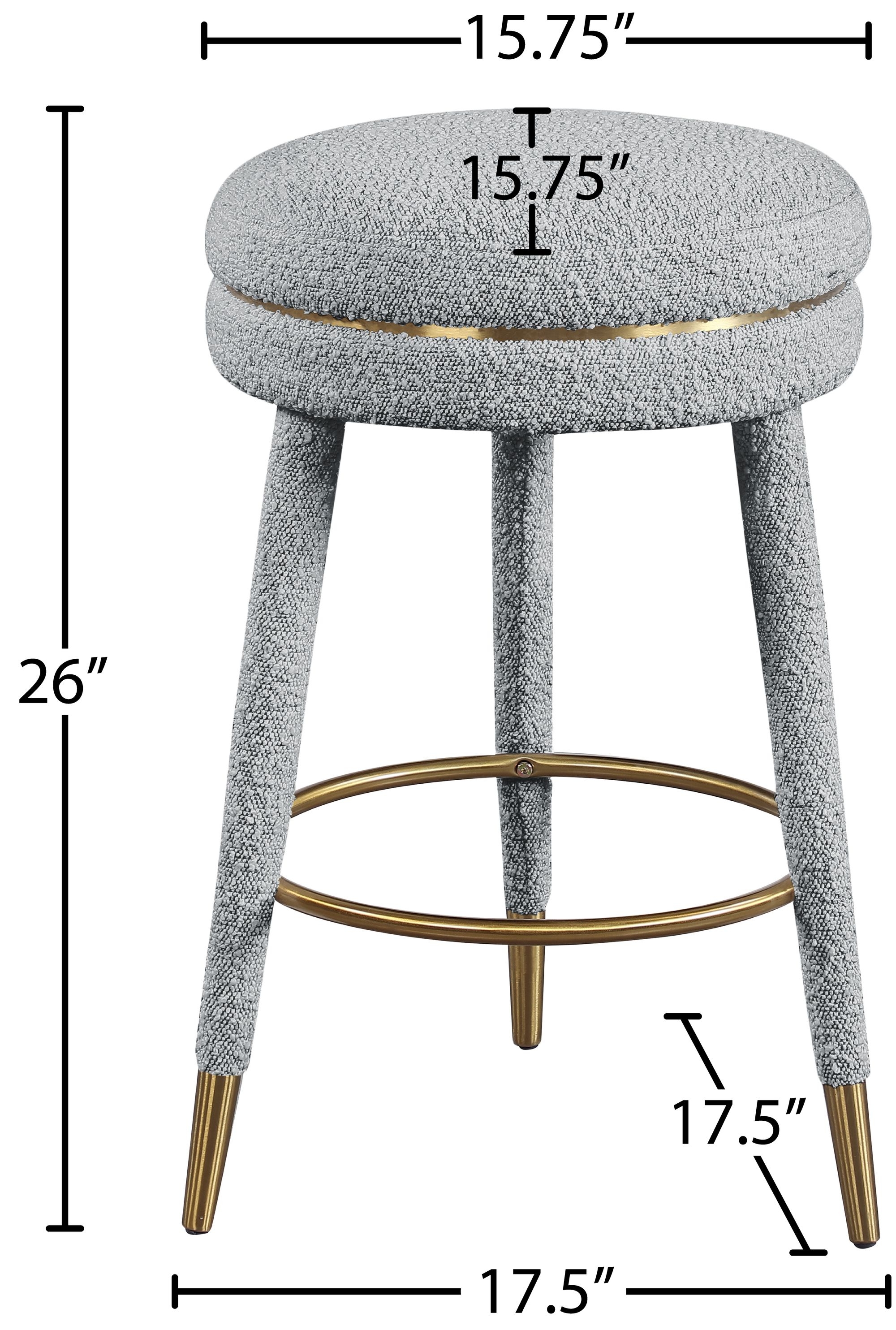 Coral Boucle Fabric Swivel Counter Stool