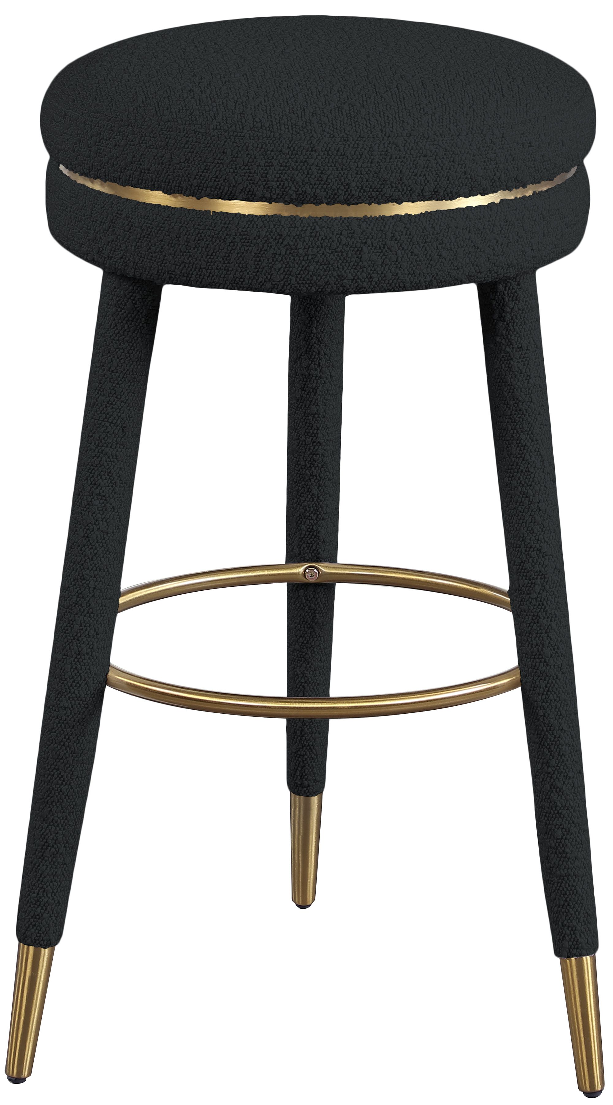 Coral Boucle Fabric Swivel Bar Stool