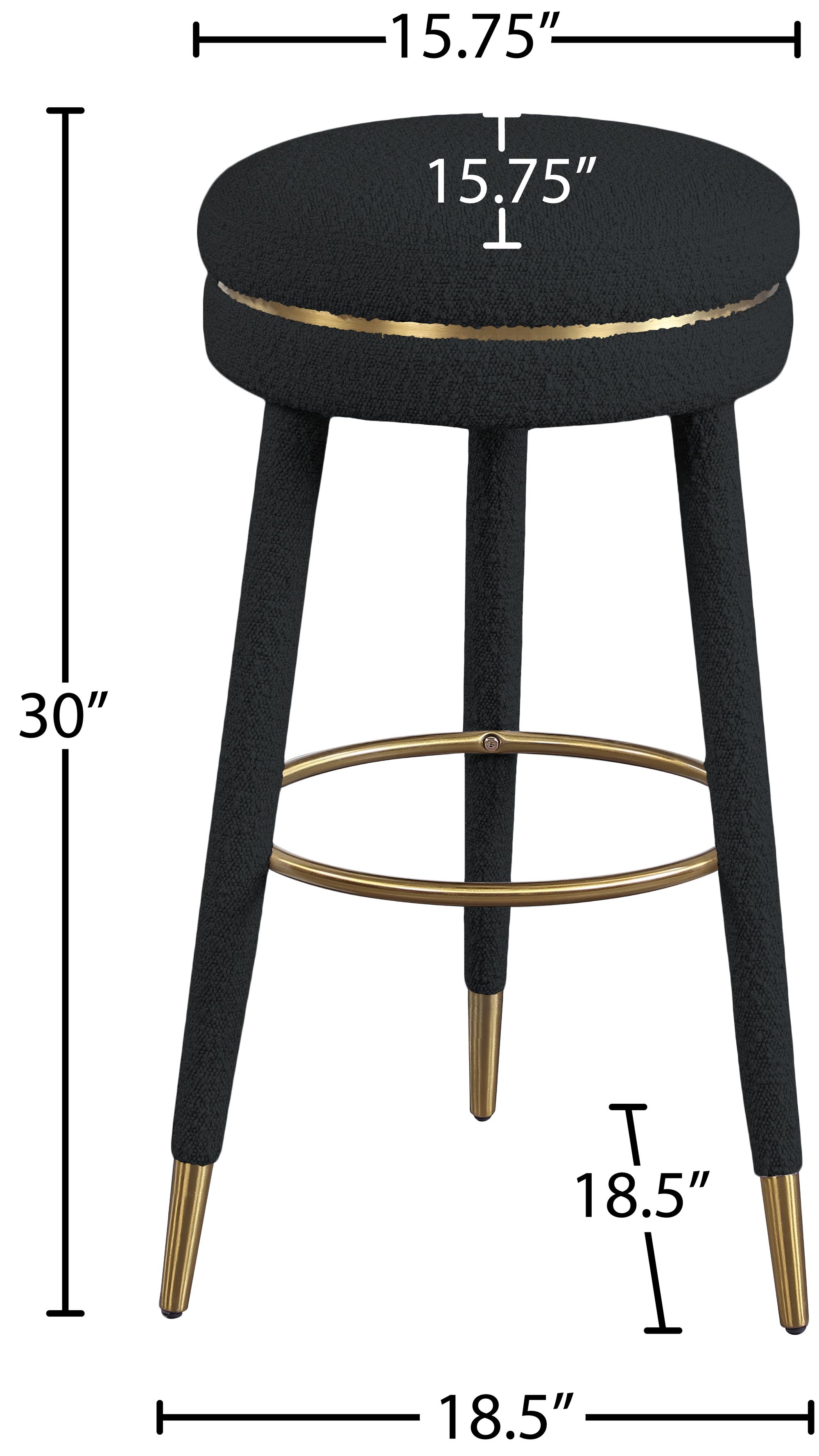 Coral Boucle Fabric Swivel Bar Stool