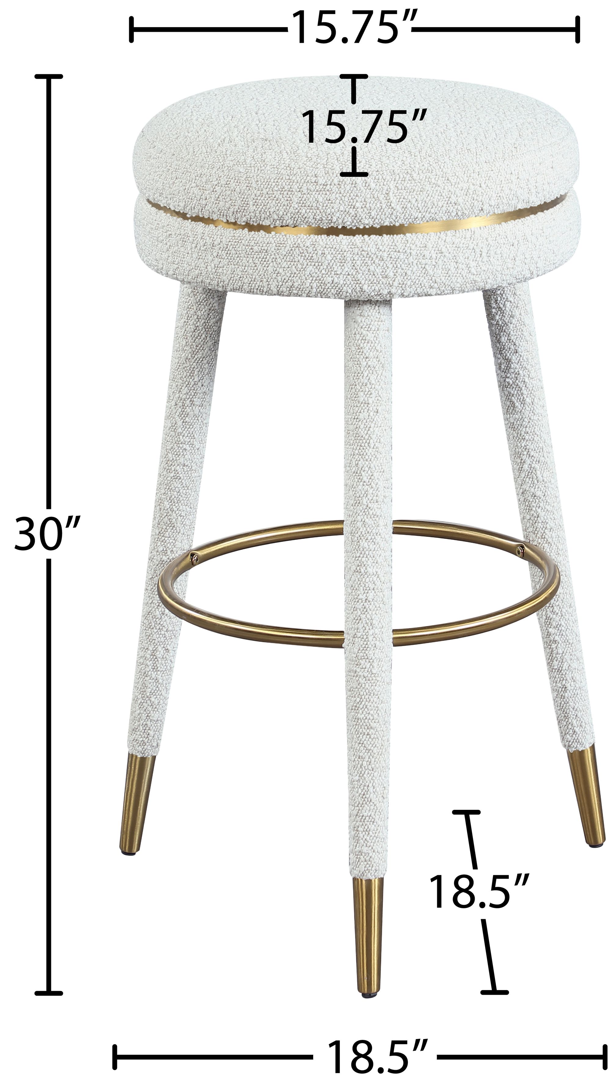 Coral Boucle Fabric Swivel Bar Stool