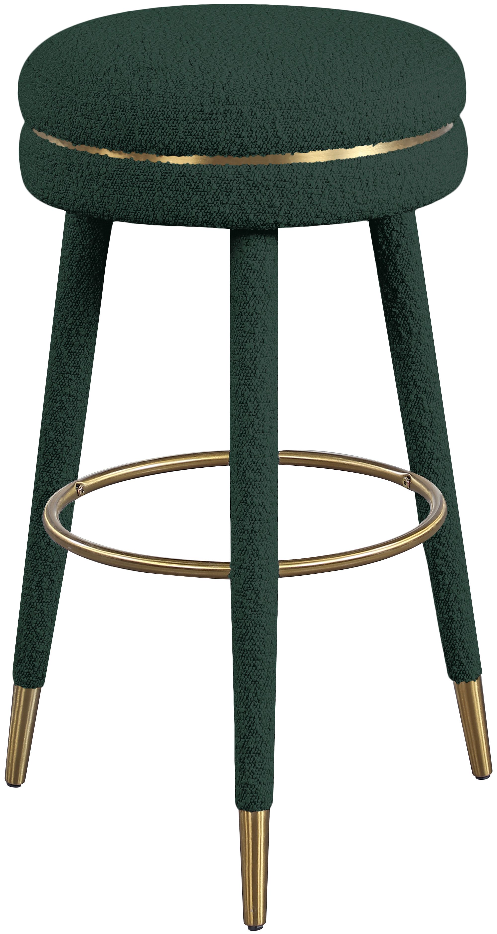 Coral Boucle Fabric Swivel Bar Stool