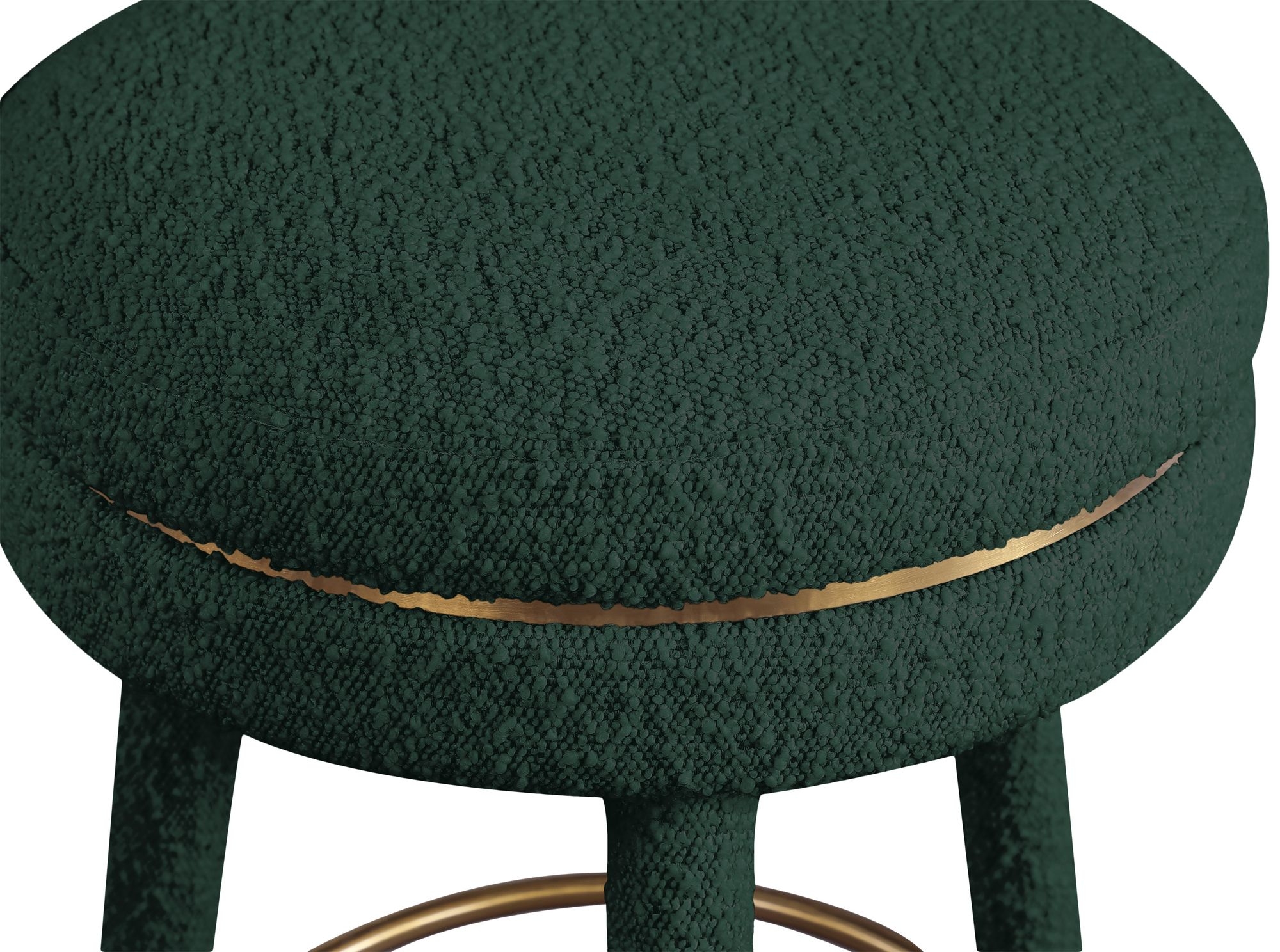 Coral Boucle Fabric Swivel Bar Stool
