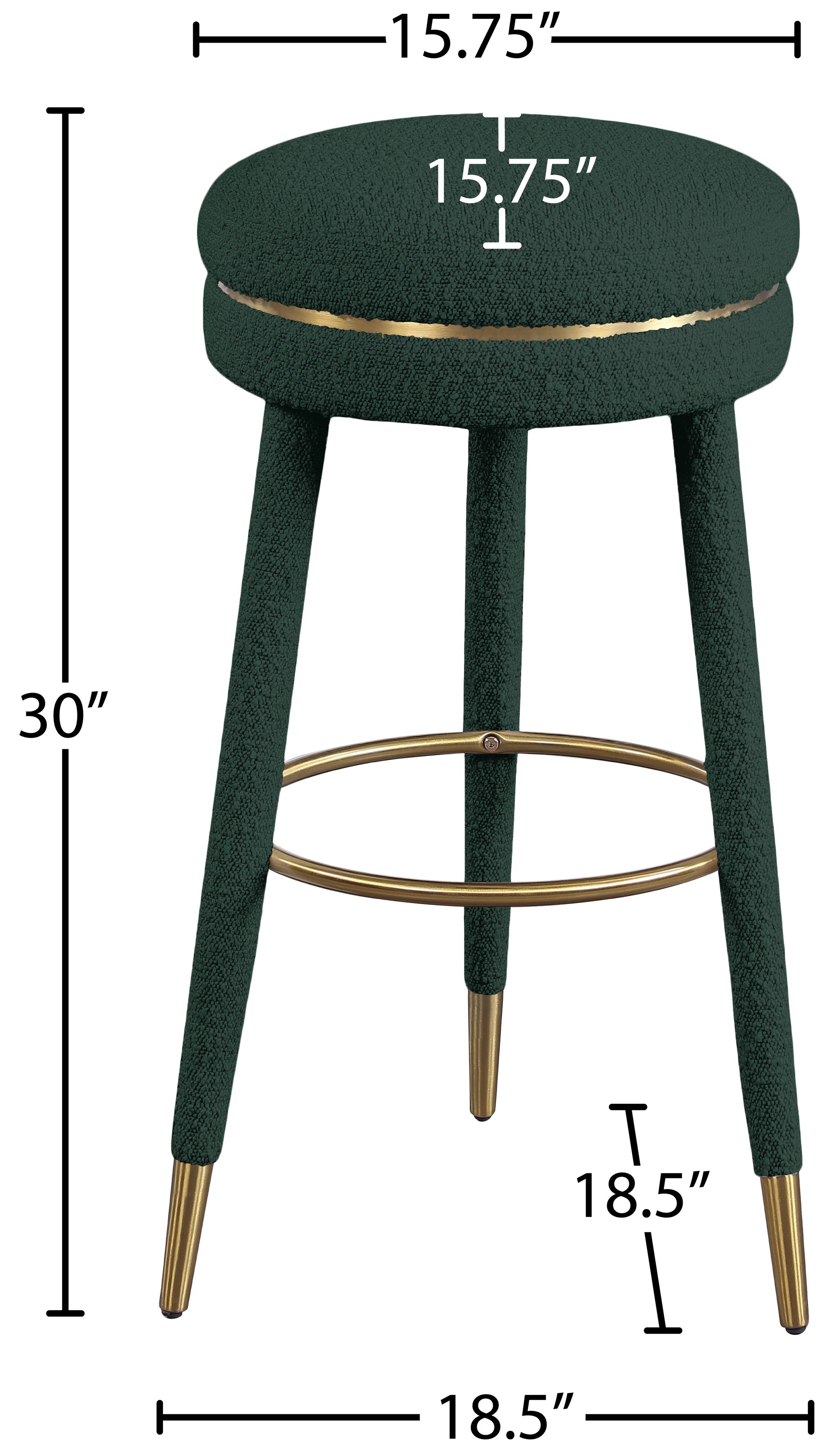 Coral Boucle Fabric Swivel Bar Stool