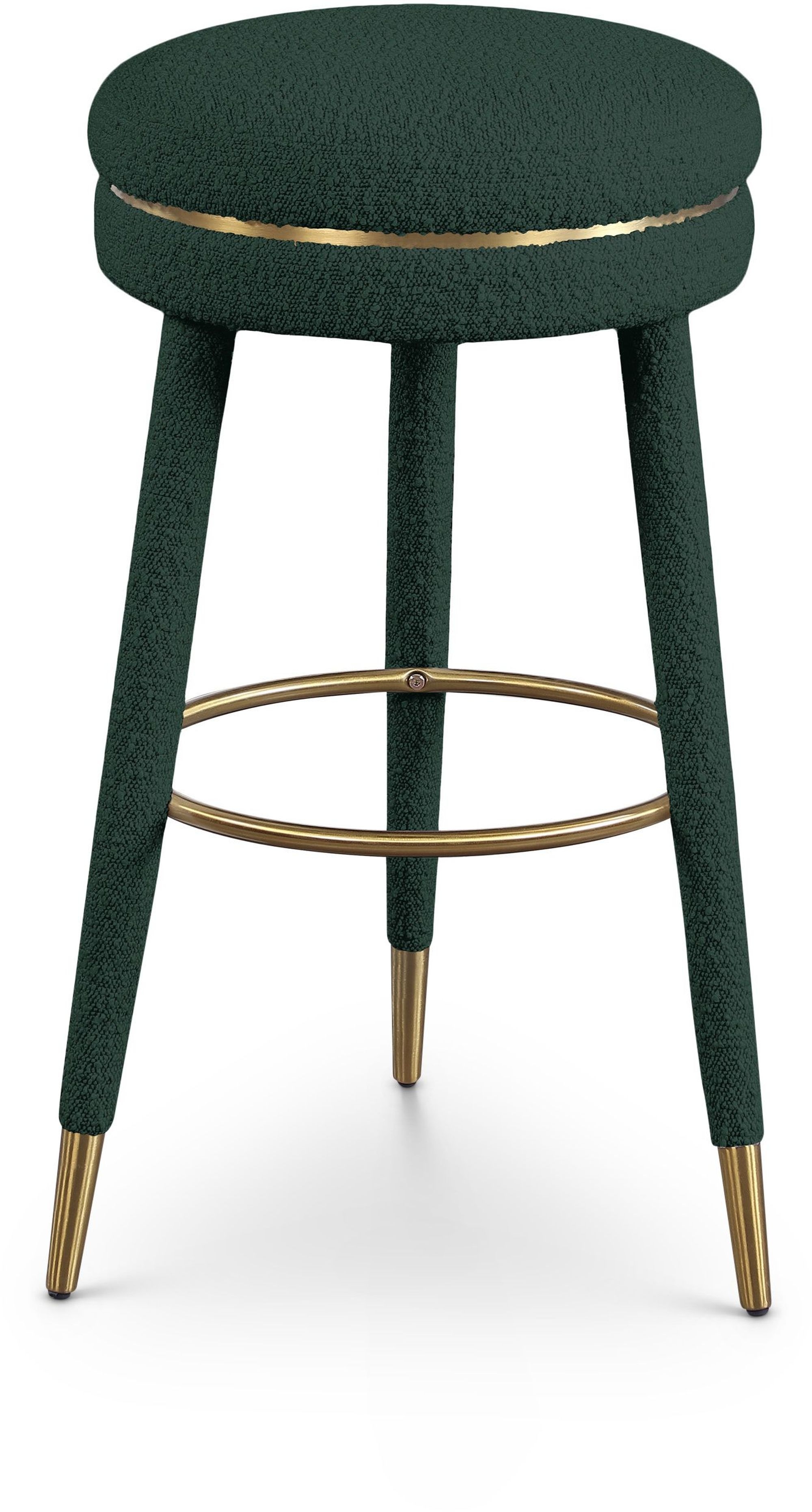 Coral Boucle Fabric Swivel Bar Stool
