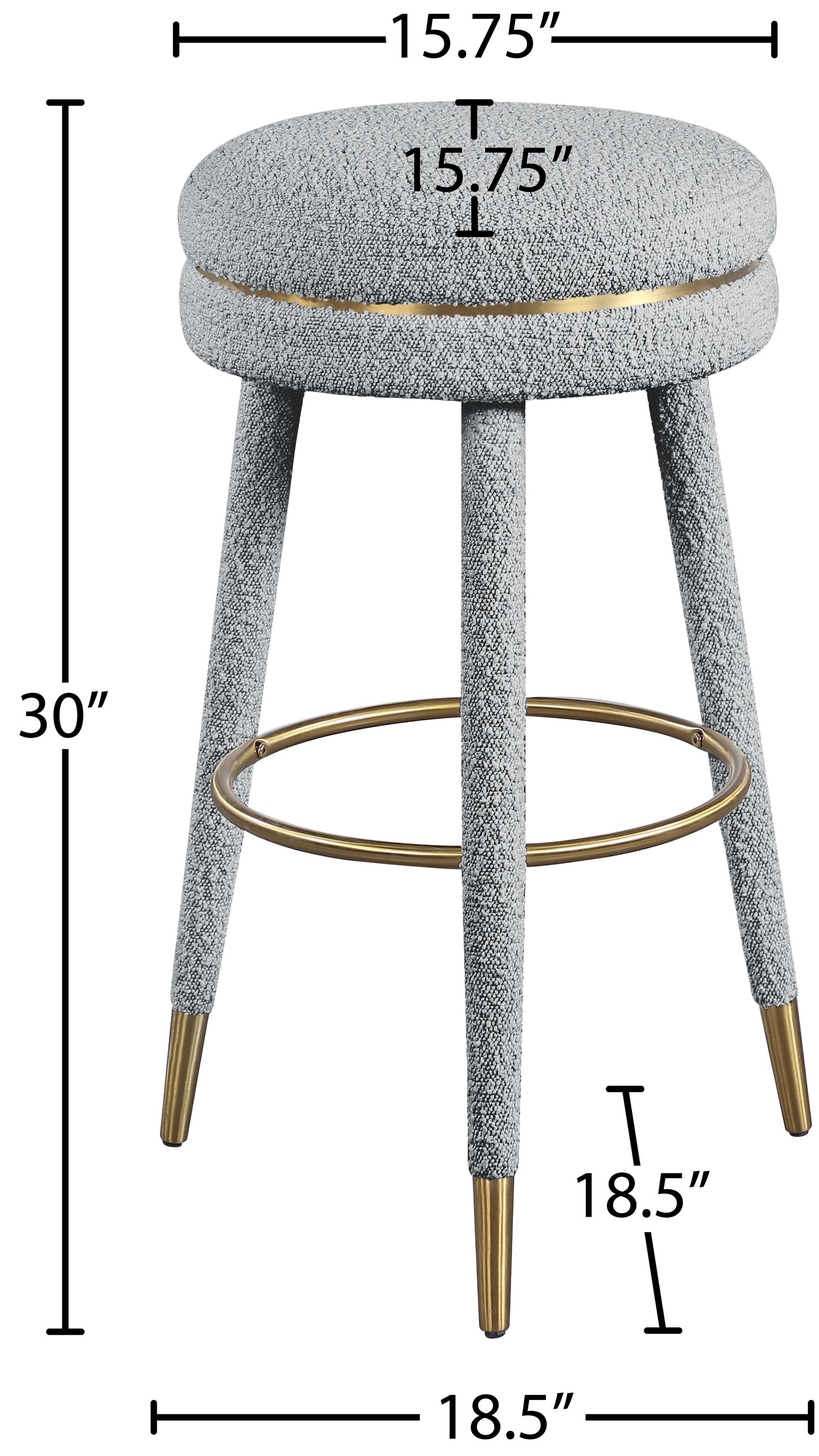 Coral Boucle Fabric Swivel Bar Stool
