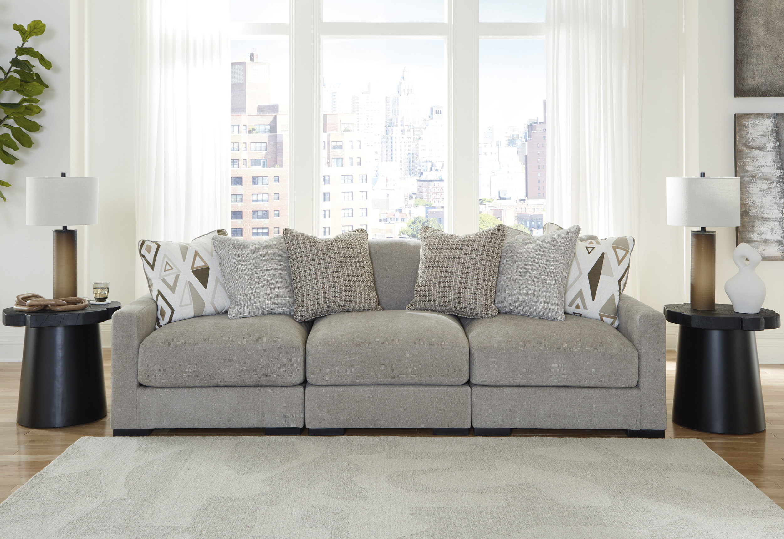 Aslan Court 3-piece Sofa Sectional With Chaise