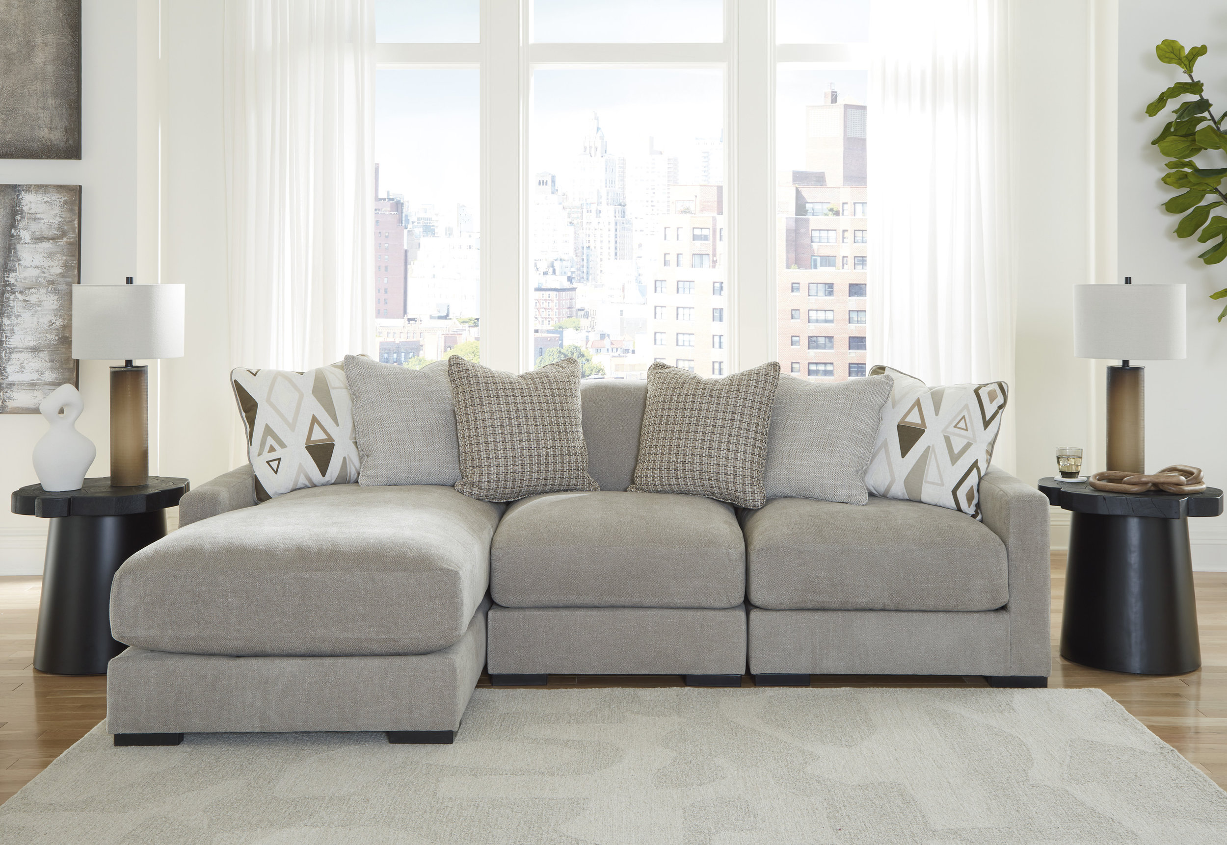 Aslan Court 3-piece Sofa Sectional With Chaise
