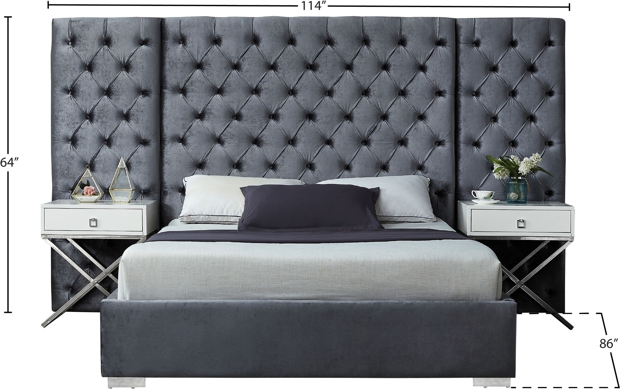 Grande Velvet Bed