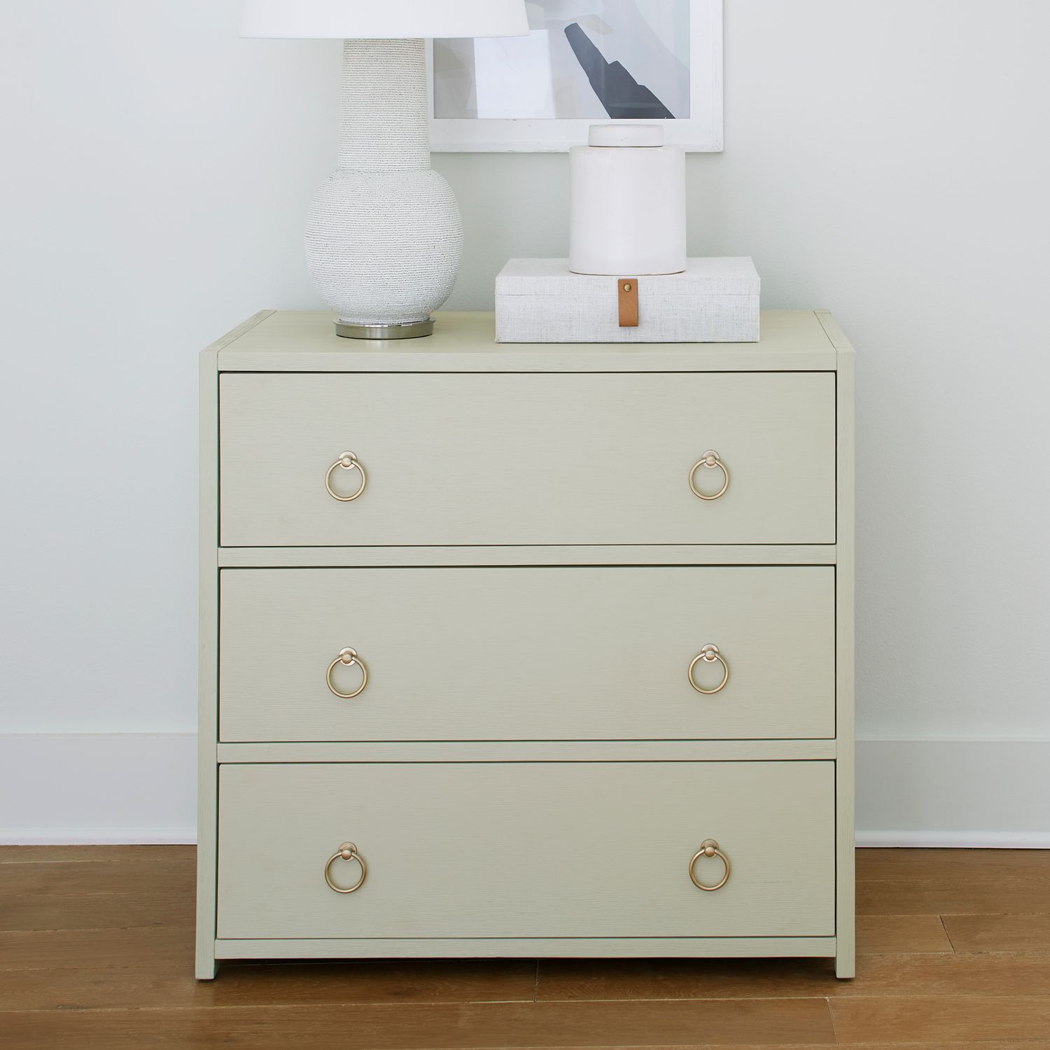 East End MDF & Wood Veneer Accent Cabinet w/3 Drawers