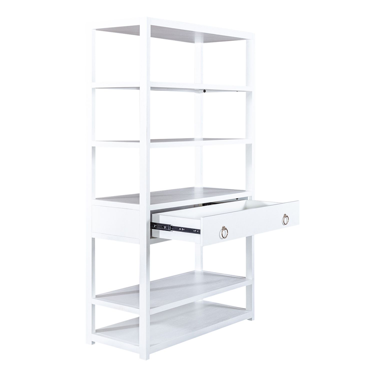 East End MDF & Wood Veneer Accent Bookcase w/6 Shelf & Drawer