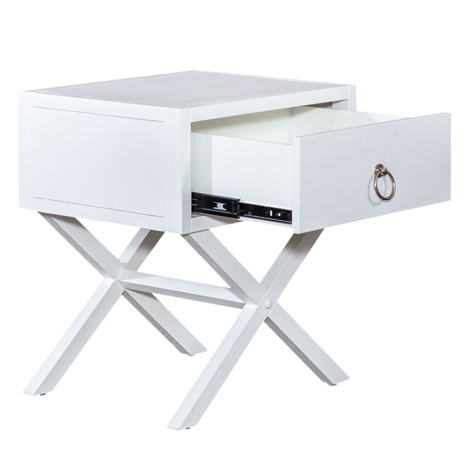 East End Rectangular MDF & Wood Veneer Accent Table w/Drawer