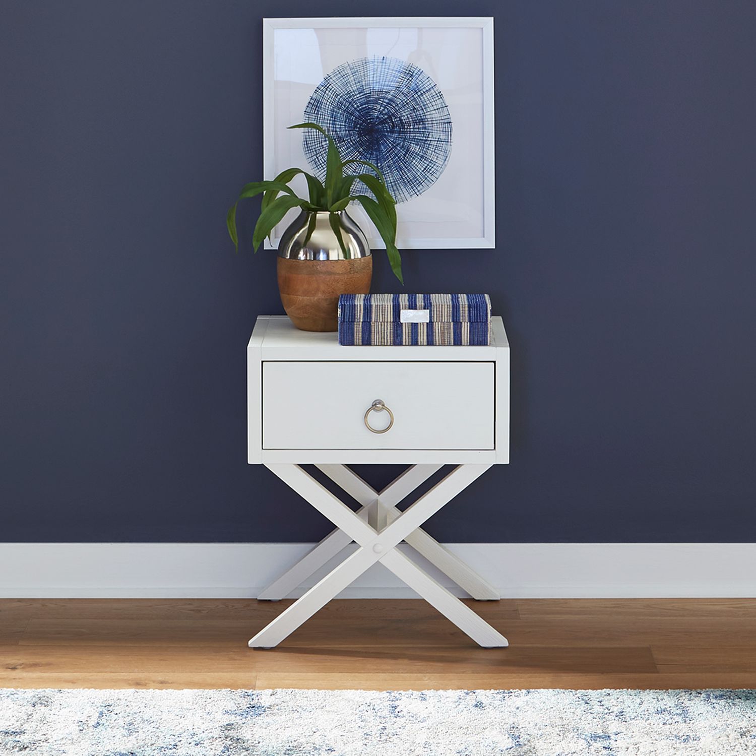 East End Rectangular MDF & Wood Veneer Accent Table w/Drawer