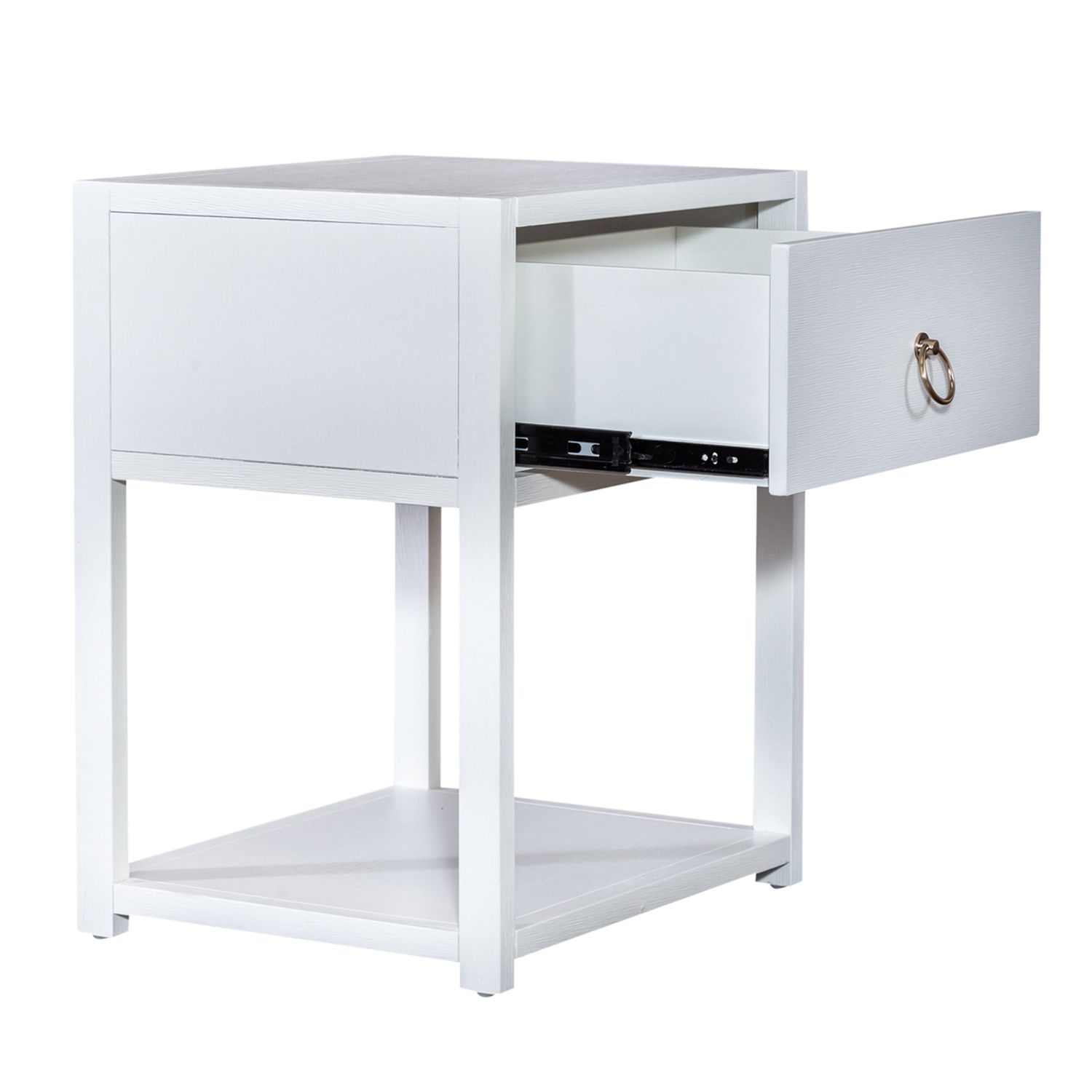 East End Rectangular MDF & Wood Veneer Accent Table w/Shelf & Drawer