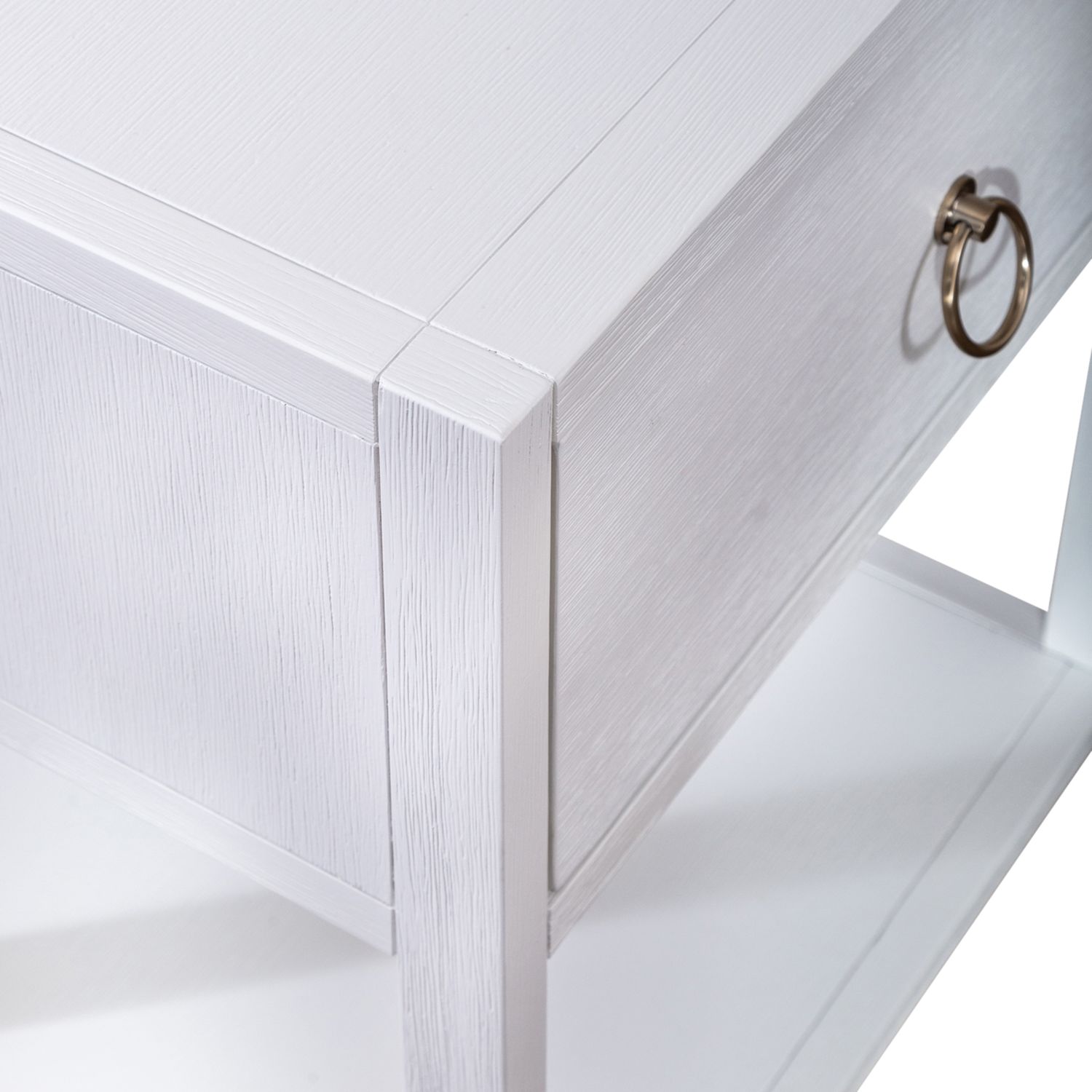 East End Rectangular MDF & Wood Veneer Accent Table w/Shelf & Drawer