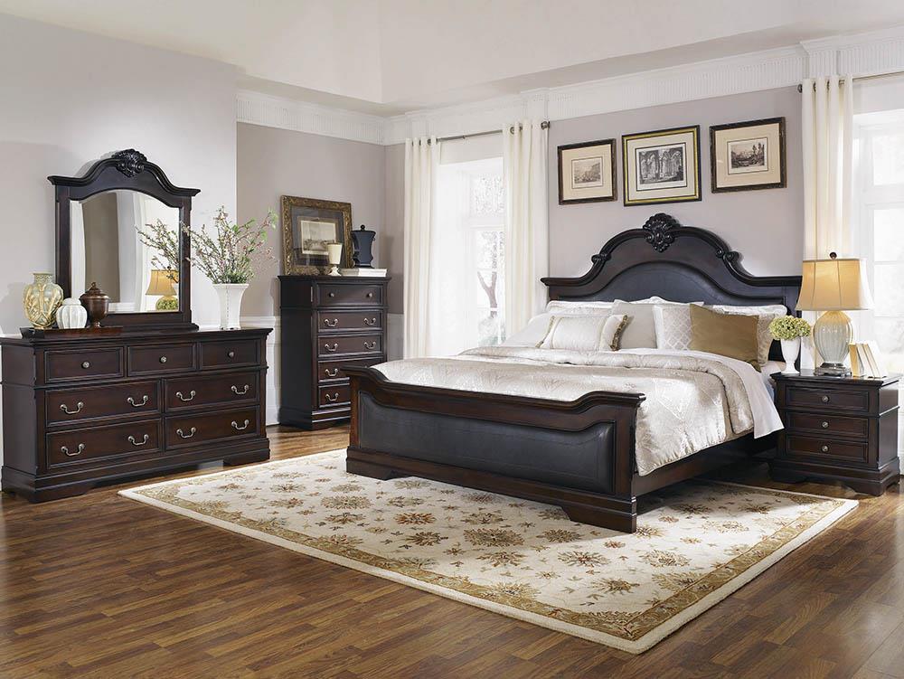Cambridge Leatherette/Wood Panel Bed