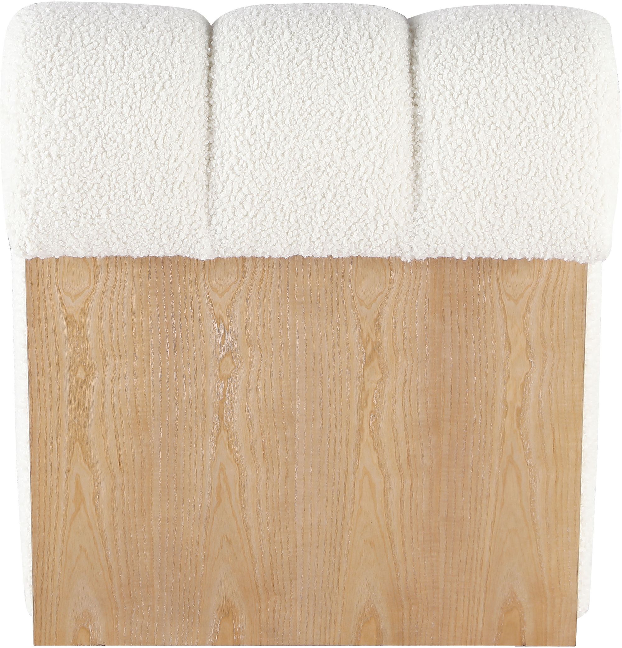 Swoon Faux Sheepskin Accent Chair with White Oak Veneer Base