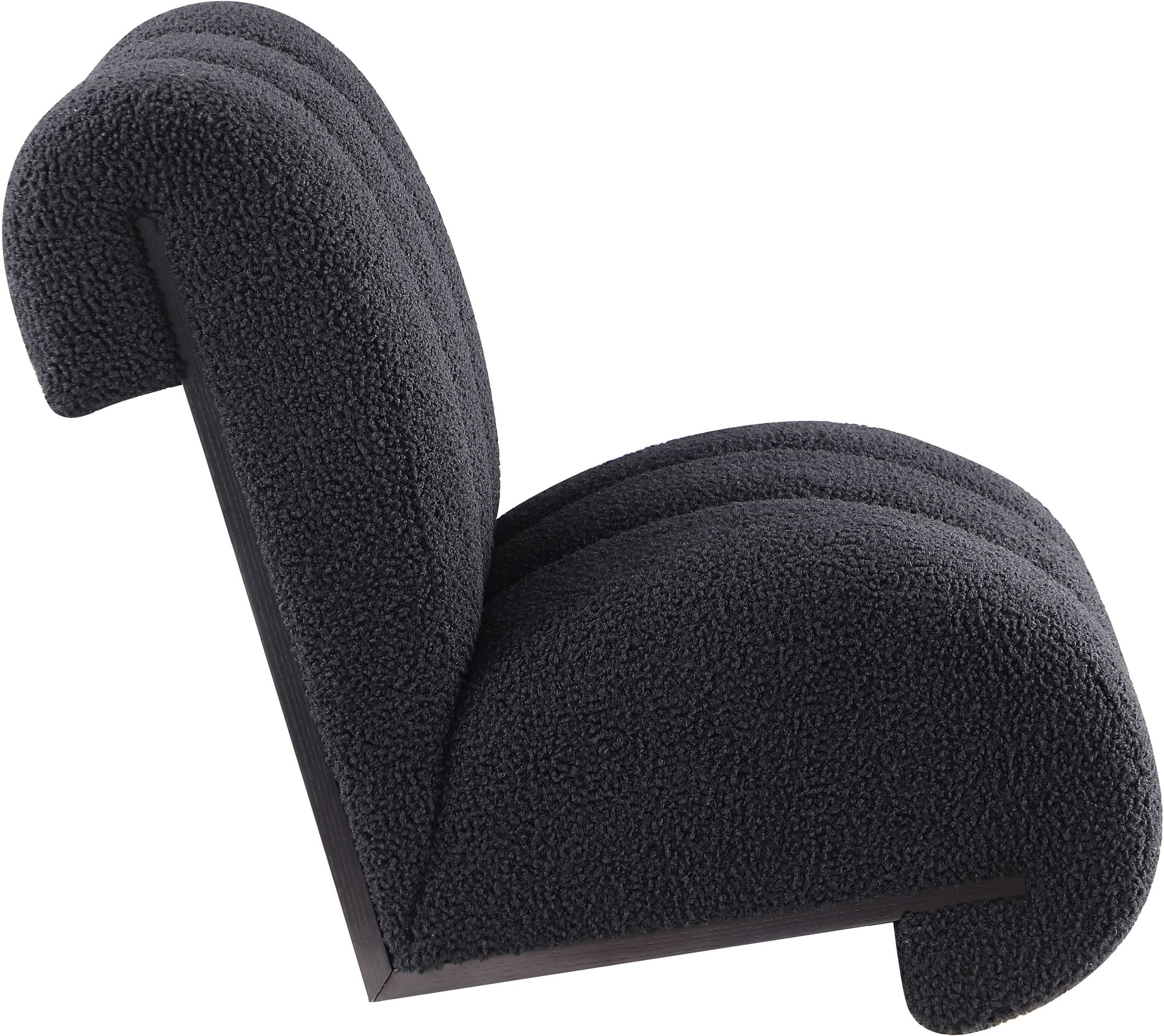 Swoon Faux Sheepskin Accent Chair with Black Oak Veneer Base