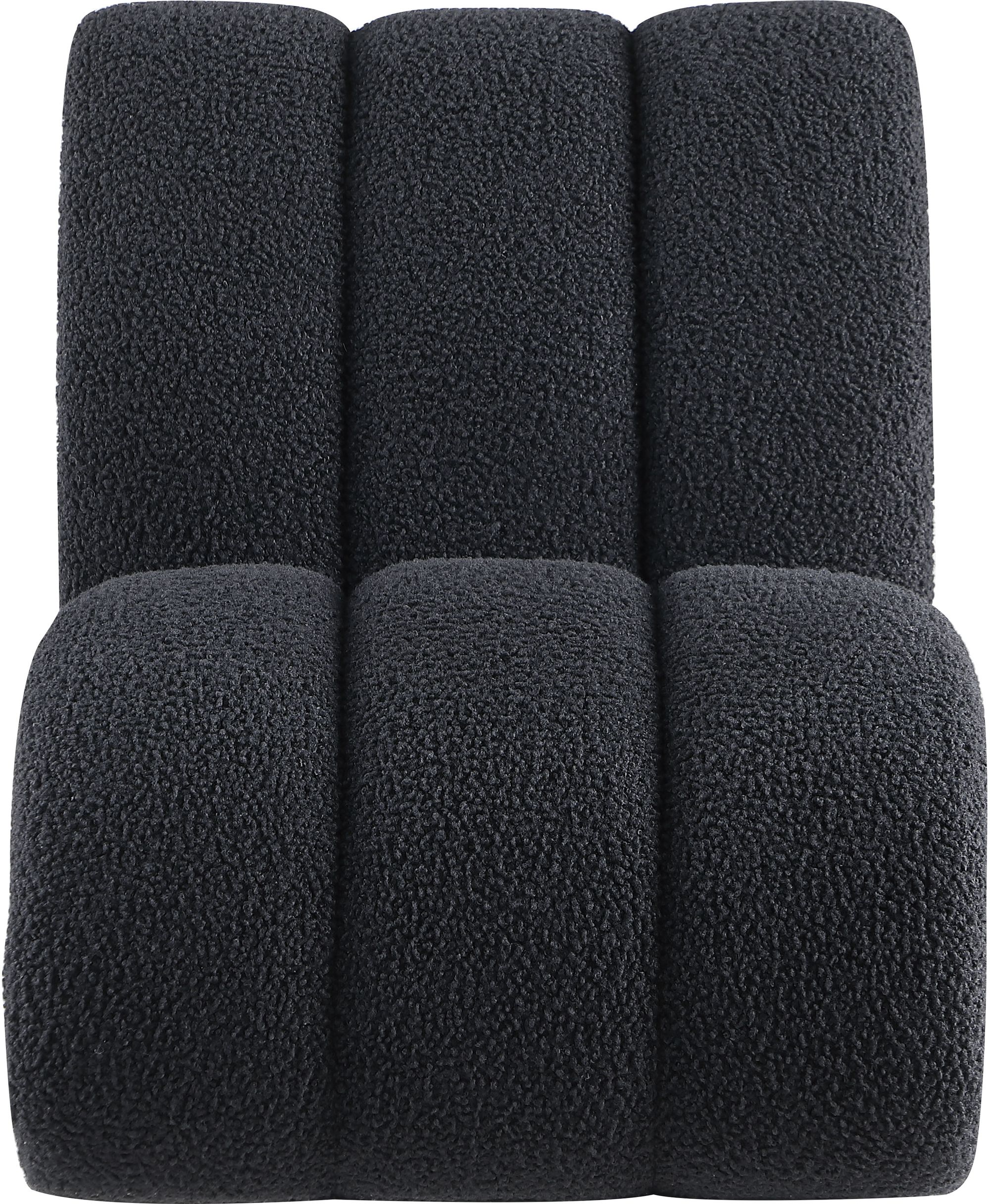 Swoon Faux Sheepskin Accent Chair with Black Oak Veneer Base